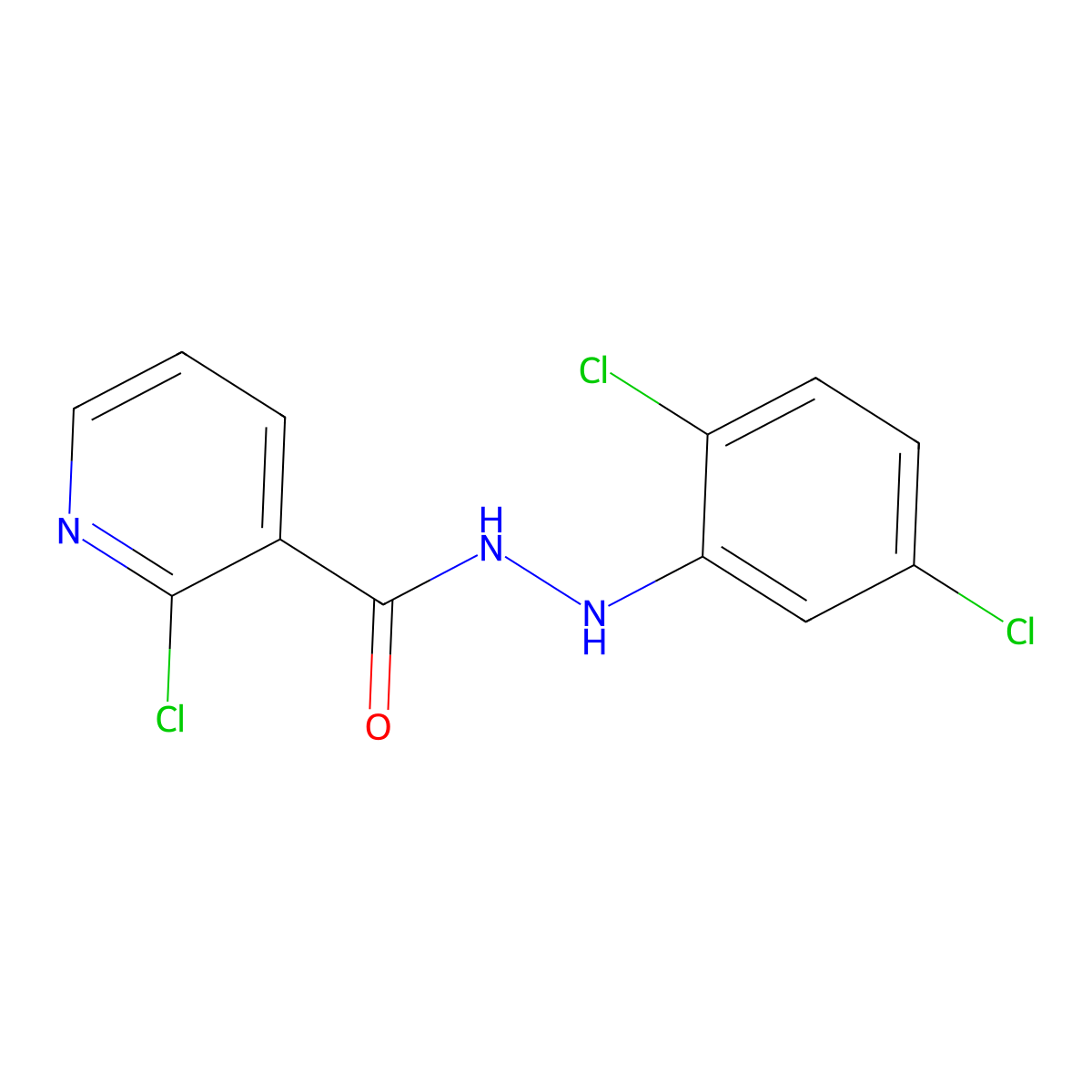 2-chloro-N'-(2,5-dichlorophenyl)nicotinohydrazide molecular structure, CAS 477864-50-9