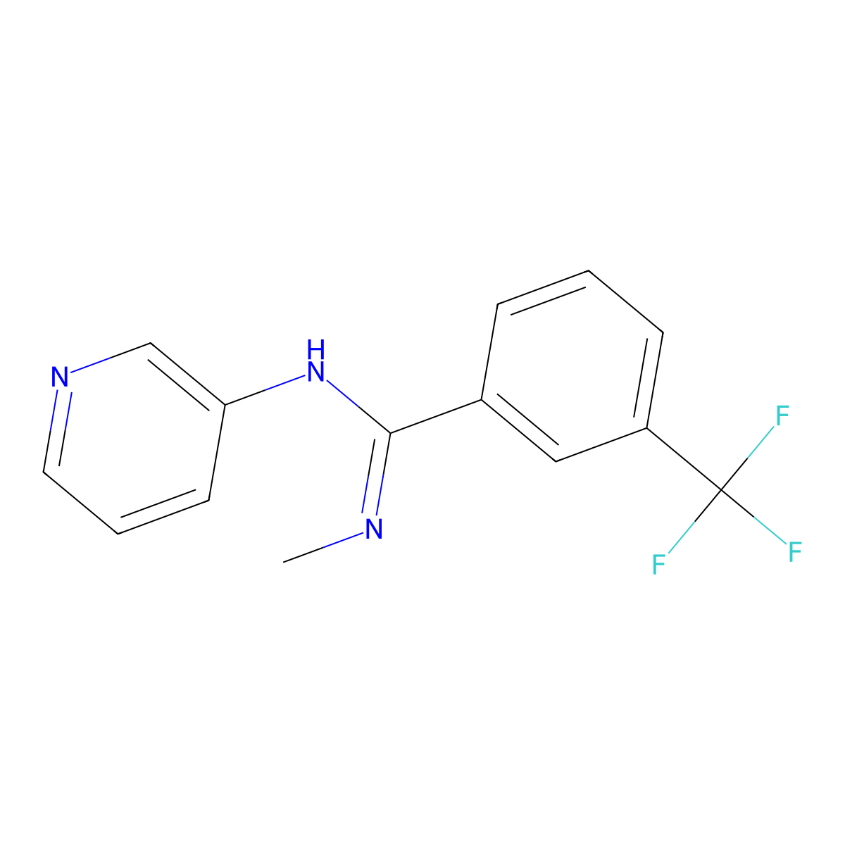 N'-methyl-N-(3-pyridinyl)-3-(trifluoromethyl)benzenecarboximidamide molecular structure, CAS 477864-53-2