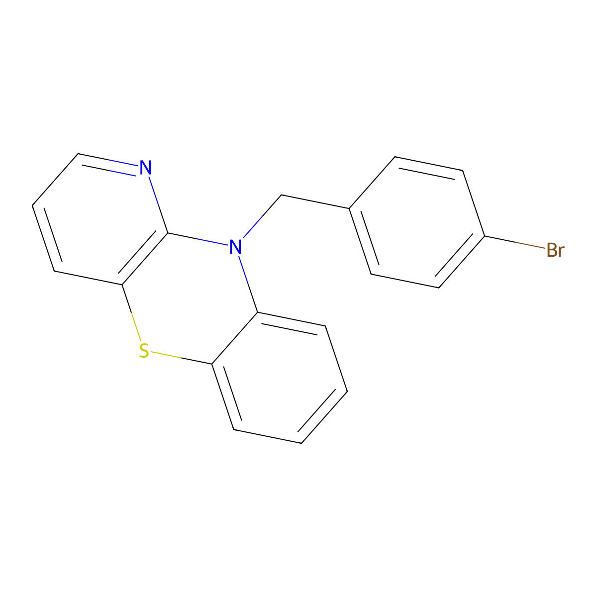 10-(4-bromobenzyl)-10H-pyrido[3,2-b][1,4]benzothiazine molecular structure, CAS 477864-54-3