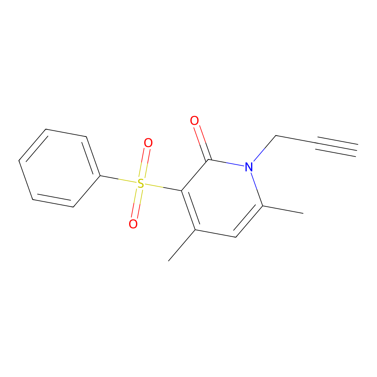 4,6-dimethyl-3-(phenylsulfonyl)-1-(2-propynyl)-2(1H)-pyridinone molecular structure, CAS 477864-57-6