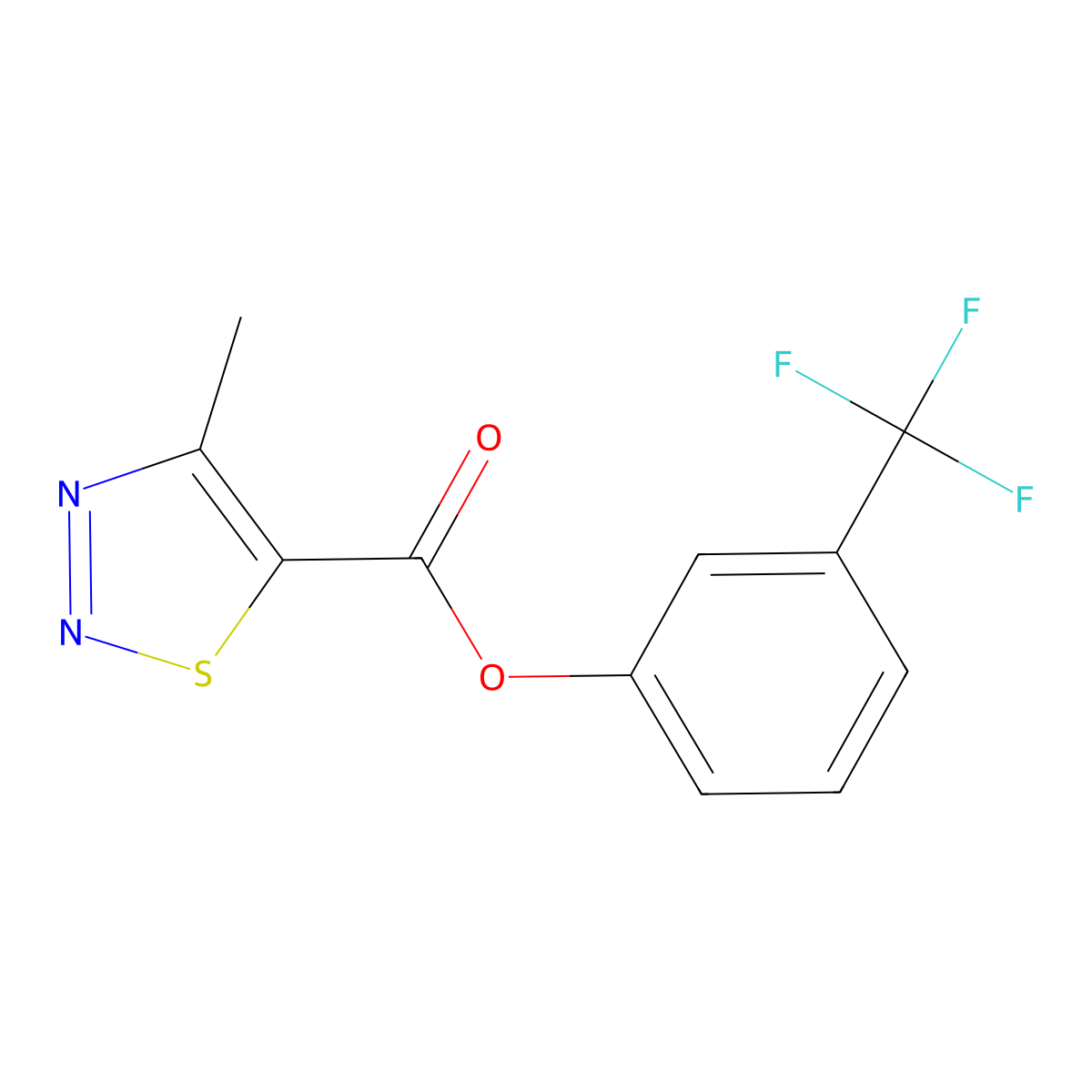 3-(Trifluoromethyl)phenyl 4-methyl-1,2,3-thiadiazole-5-carboxylate molecular structure, CAS 477864-72-5