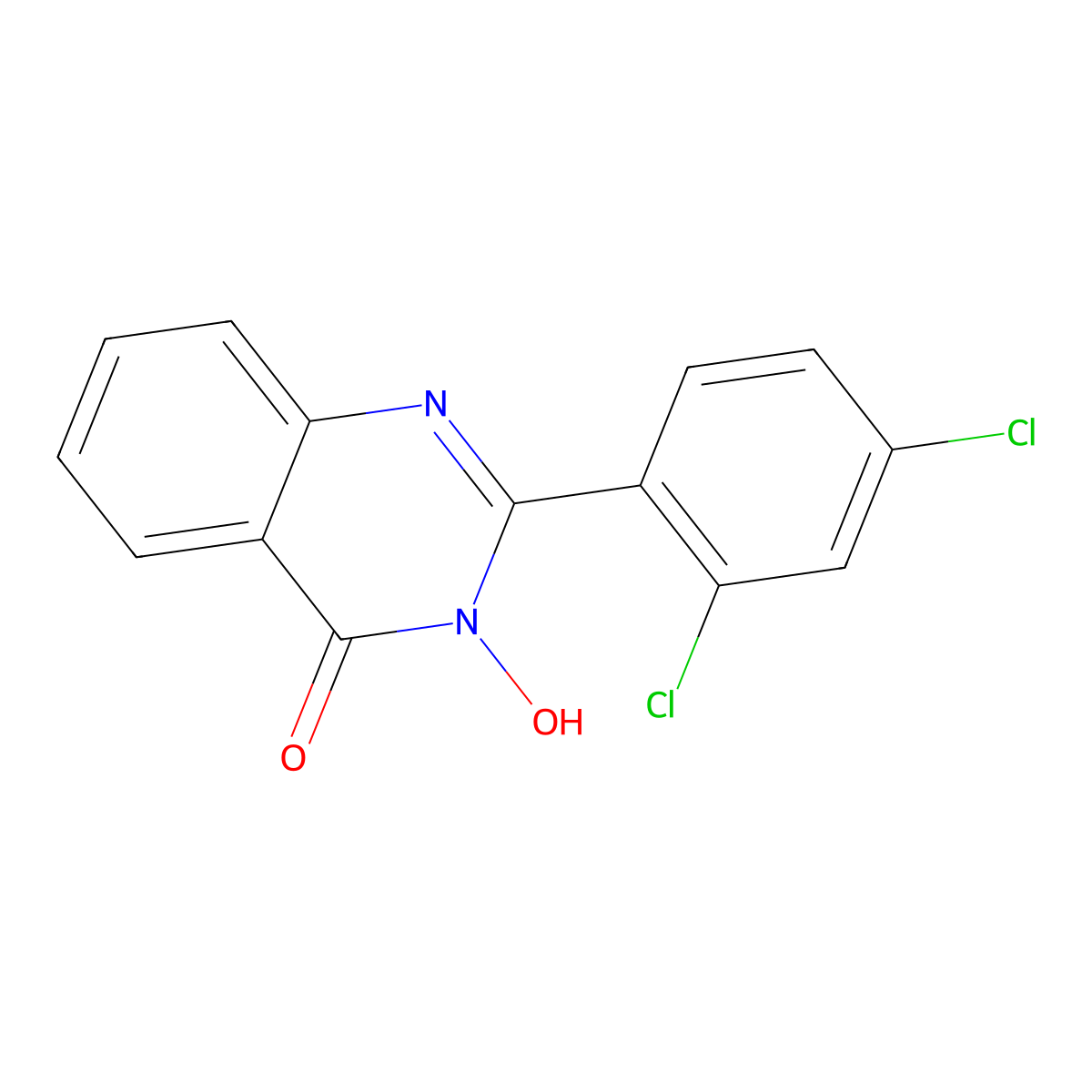 2-(2,4-dichlorophenyl)-3-hydroxy-4(3H)-quinazolinone molecular structure, CAS 477864-73-6