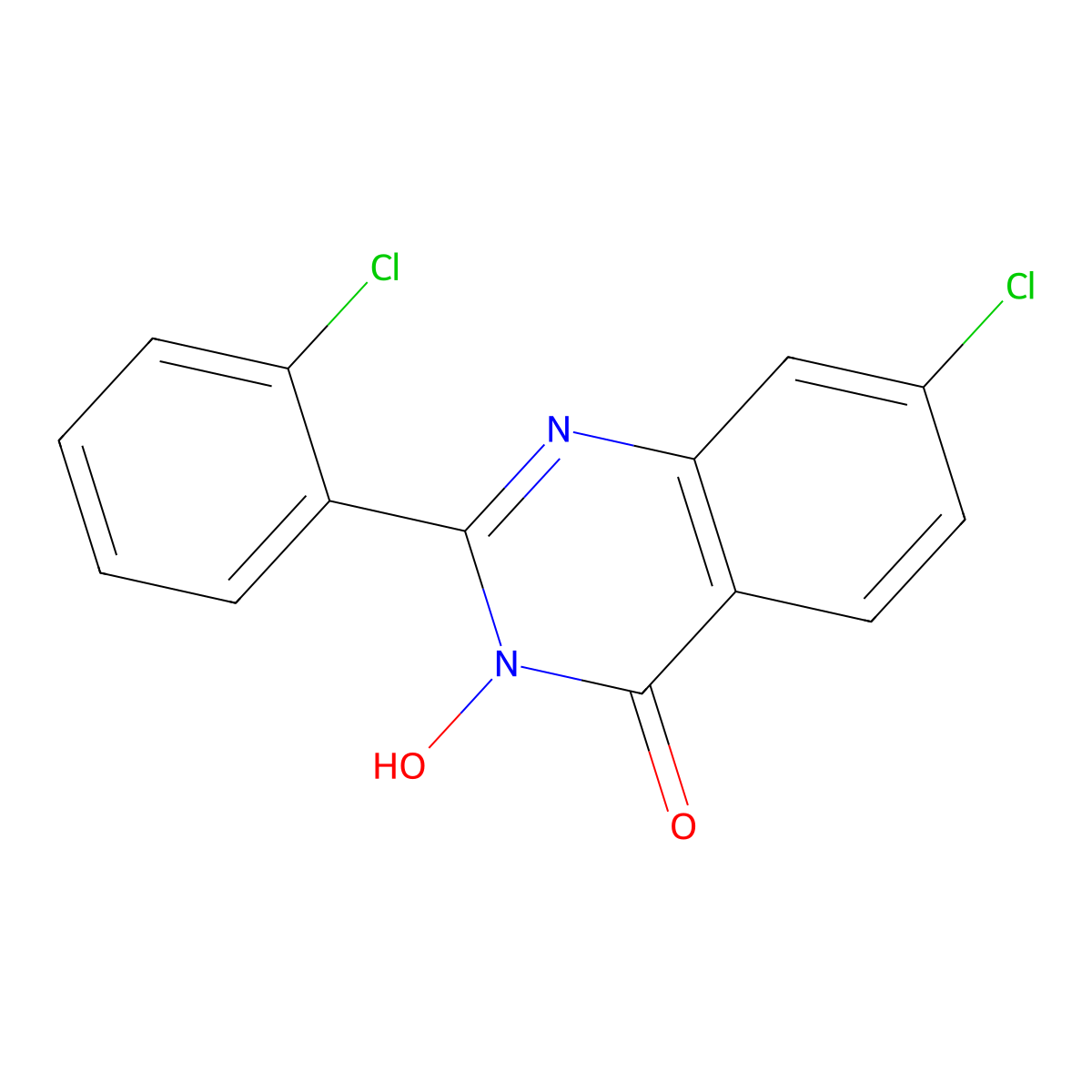 7-Chloro-2-(2-chlorophenyl)-3-hydroxyquinazolin-4-one molecular structure, CAS 477864-76-9