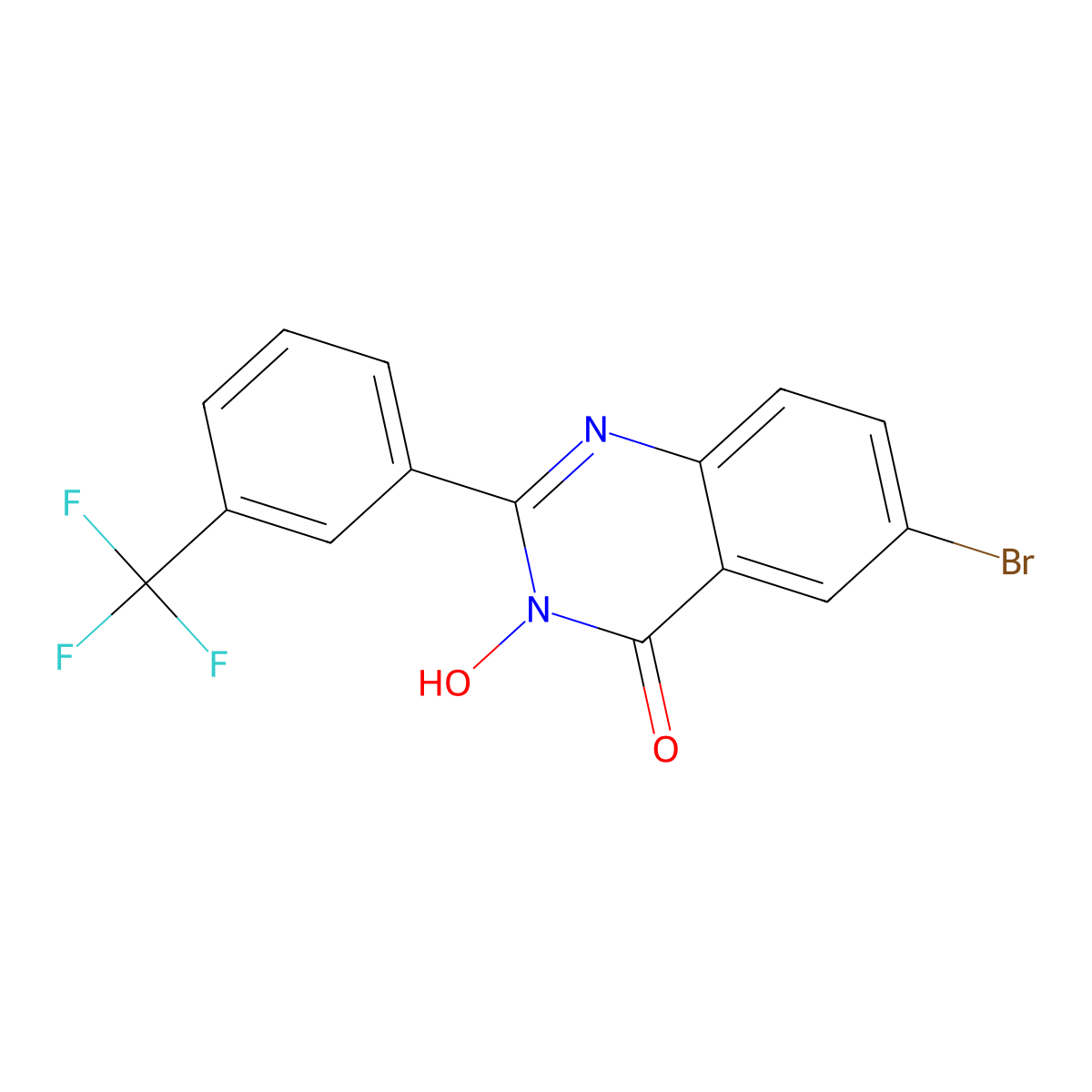 6-bromo-3-hydroxy-2-[3-(trifluoromethyl)phenyl]-4(3H)-quinazolinone molecular structure, CAS 477864-81-6