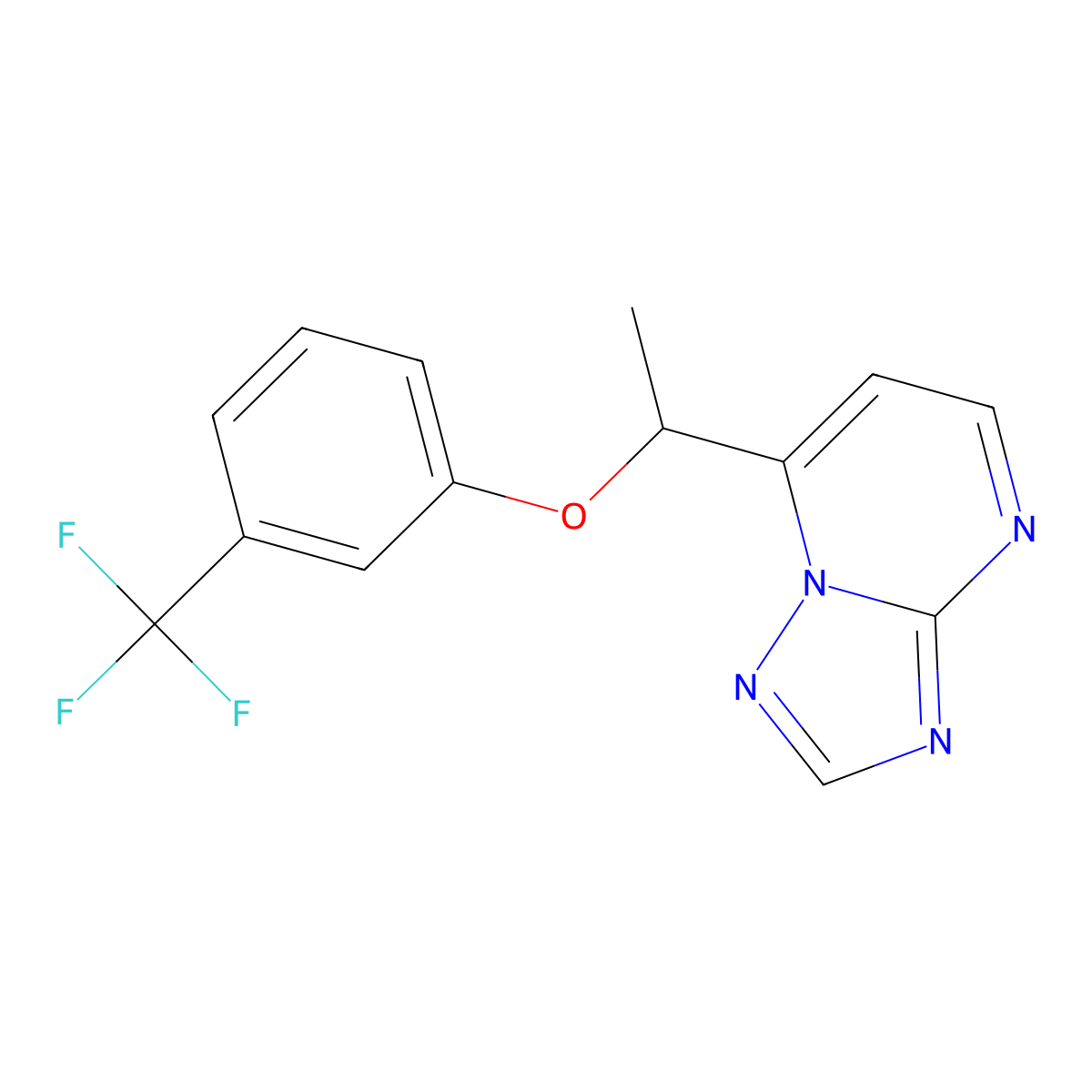 7-{1-[3-(Trifluoromethyl)phenoxy]ethyl}-[1,2,4]triazolo[1,5-a]pyrimidine molecular structure, CAS 477865-02-4