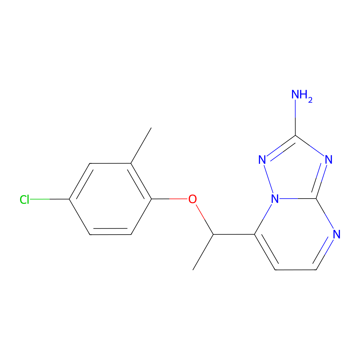 7-[1-(4-Chloro-2-methylphenoxy)ethyl][1,2,4]triazolo[1,5-a]pyrimidin-2-amine molecular structure, CAS 477865-04-6