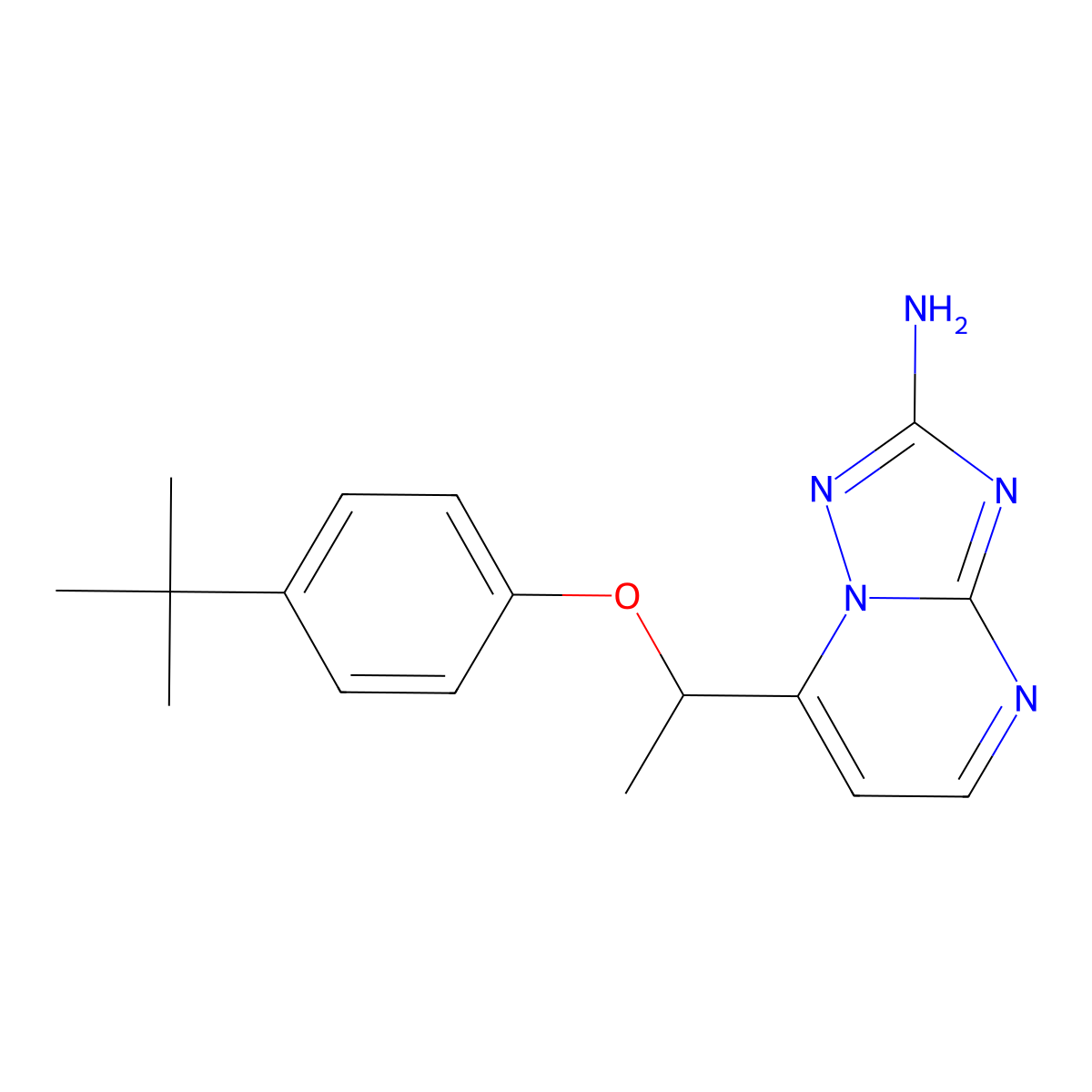 7-[1-(4-Tert-butylphenoxy)ethyl]-[1,2,4]triazolo[1,5-a]pyrimidin-2-amine molecular structure, CAS 477865-05-7