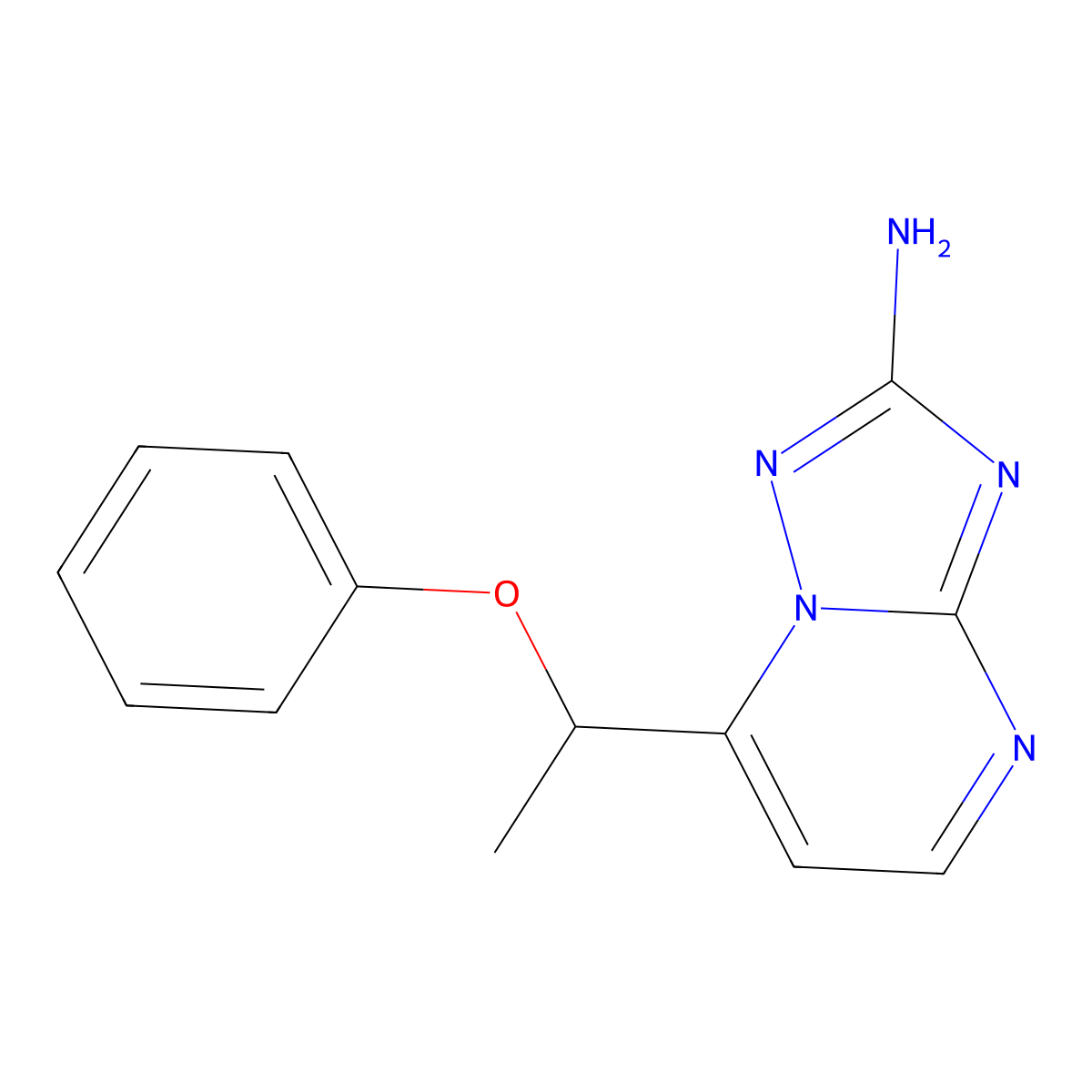 7-(1-Phenoxyethyl)-[1,2,4]triazolo[1,5-a]pyrimidin-2-amine molecular structure, CAS 477865-07-9