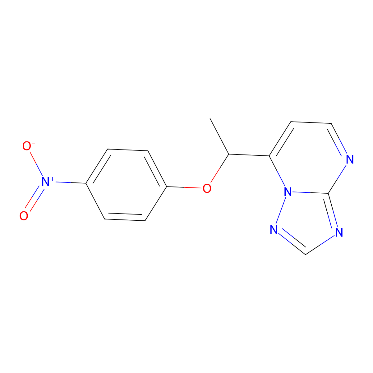 4-Nitrophenyl 1-[1,2,4]triazolo[1,5-a]pyrimidin-7-ylethyl ether molecular structure, CAS 477865-14-8