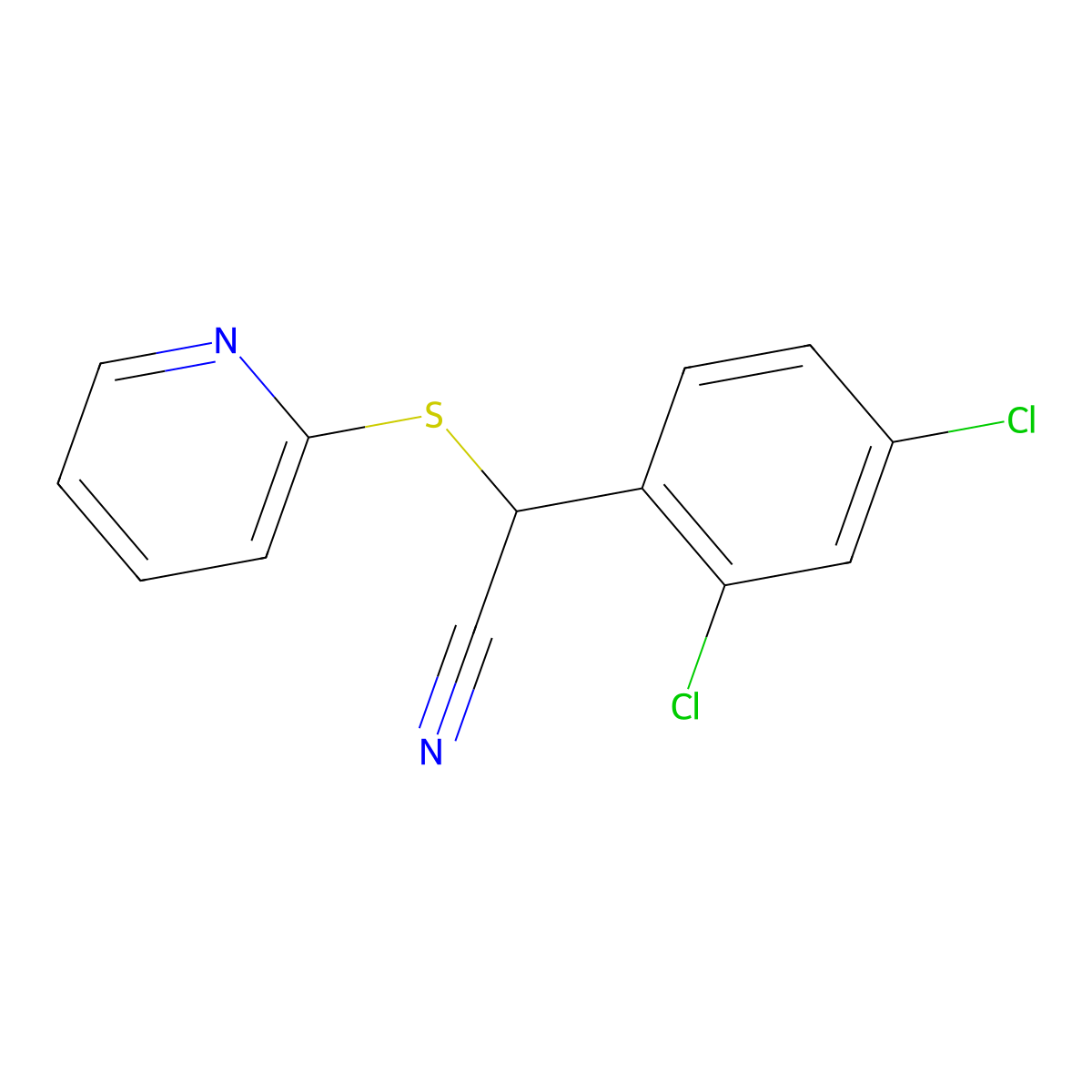 2-(2,4-Dichlorophenyl)-2-(2-pyridinylsulfanyl)acetonitrile molecular structure, CAS 477865-16-0