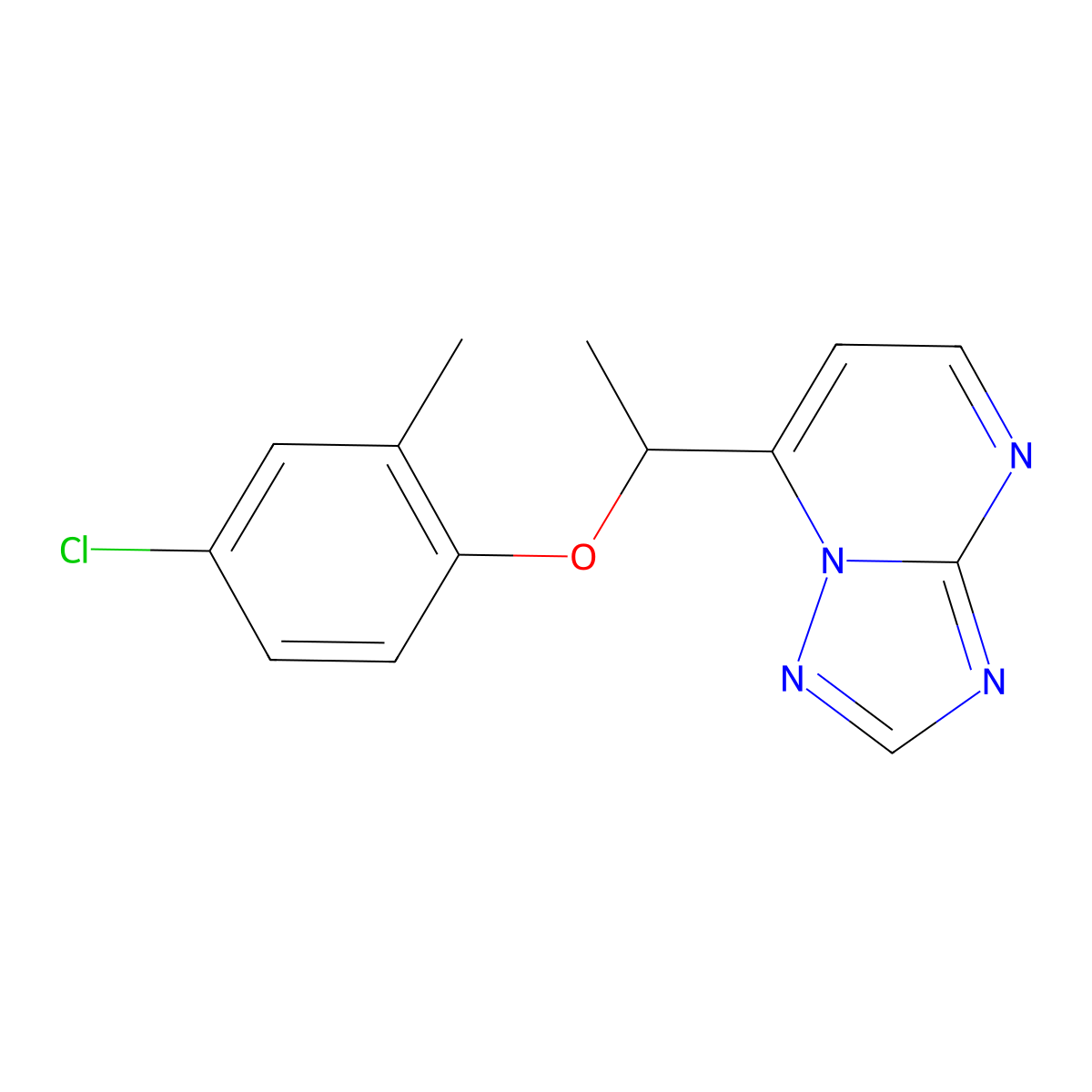 7-[1-(4-Chloro-2-methylphenoxy)ethyl]-[1,2,4]triazolo[1,5-a]pyrimidine molecular structure, CAS 477865-20-6
