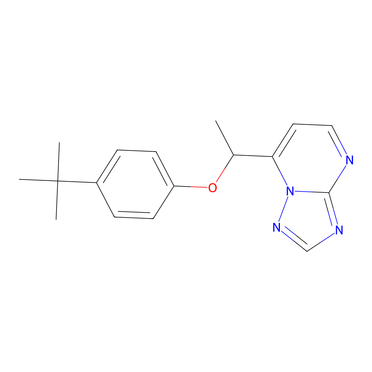 7-[1-(4-Tert-butylphenoxy)ethyl]-[1,2,4]triazolo[1,5-a]pyrimidine molecular structure, CAS 477865-21-7