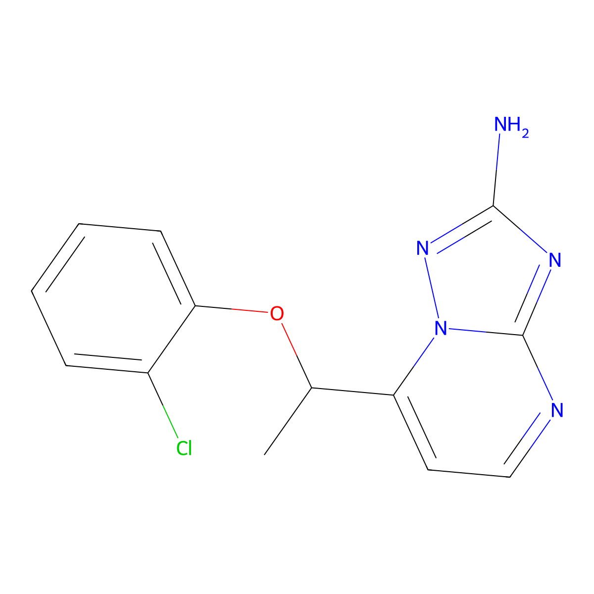 7-[1-(2-Chlorophenoxy)ethyl]-[1,2,4]triazolo[1,5-a]pyrimidin-2-amine molecular structure, CAS 477865-28-4