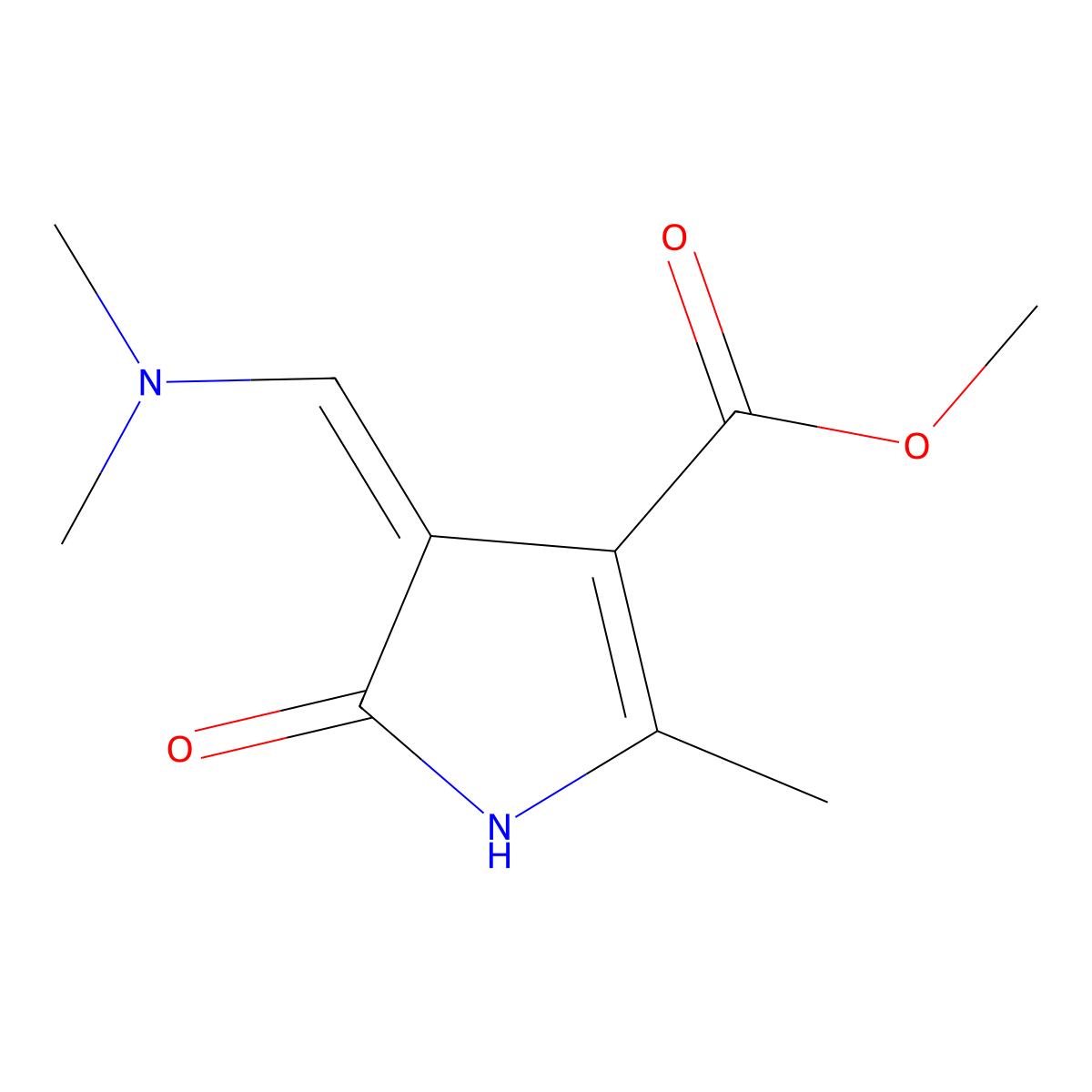 methyl 4-[(dimethylamino)methylene]-2-methyl-5-oxo-4,5-dihydro-1H-pyrrole-3-carboxylate molecular structure, CAS 477865-31-9
