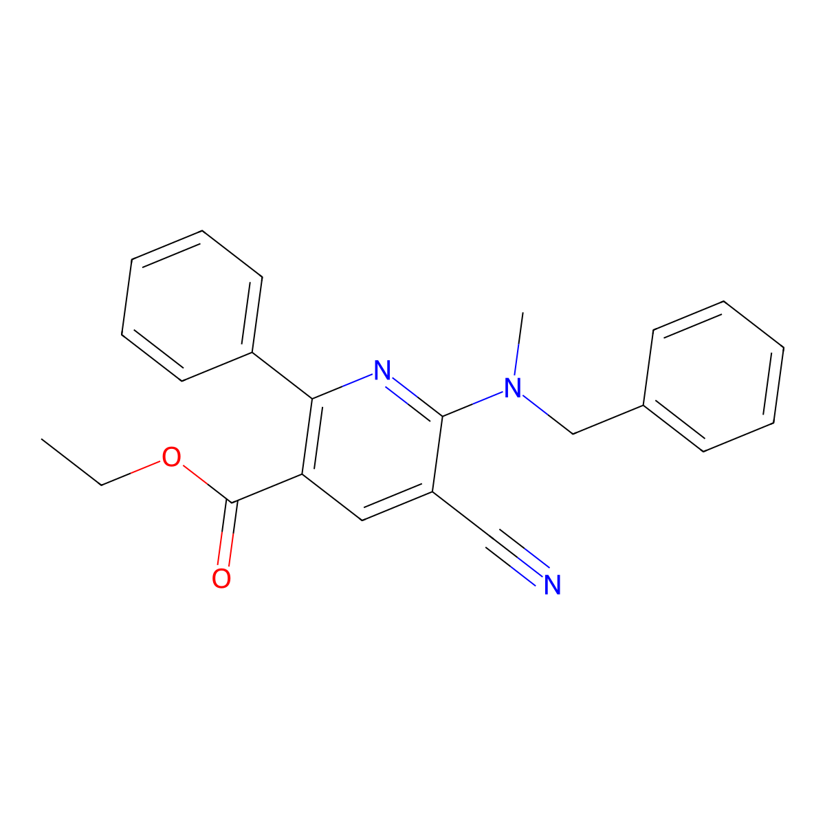 Ethyl 6-[benzyl(methyl)amino]-5-cyano-2-phenylpyridine-3-carboxylate molecular structure, CAS 477866-07-2