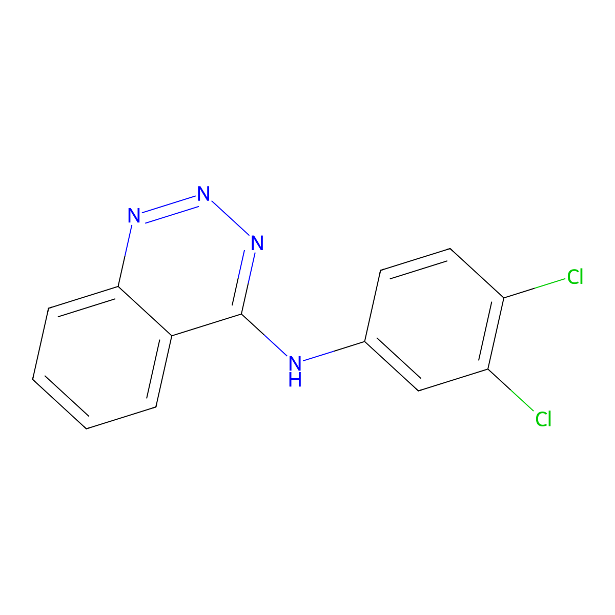 N-(3,4-dichlorophenyl)-1,2,3-benzotriazin-4-amine molecular structure, CAS 477866-23-2