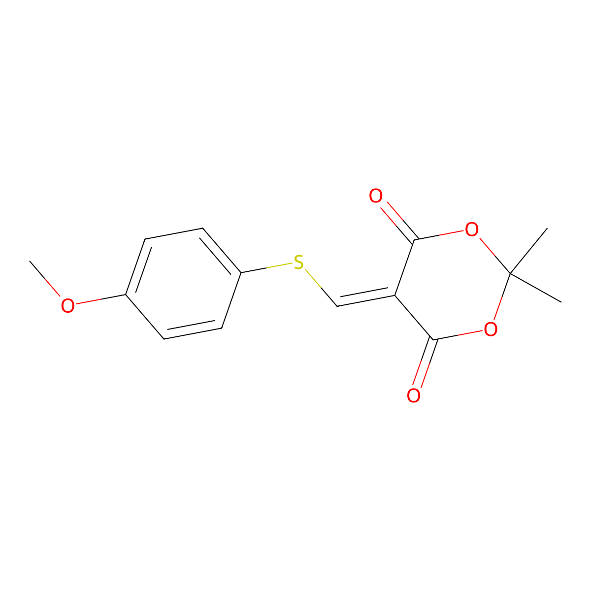 5-{[(4-Methoxyphenyl)sulfanyl]methylene}-2,2-dimethyl-1,3-dioxane-4,6-dione molecular structure, CAS 477866-31-2