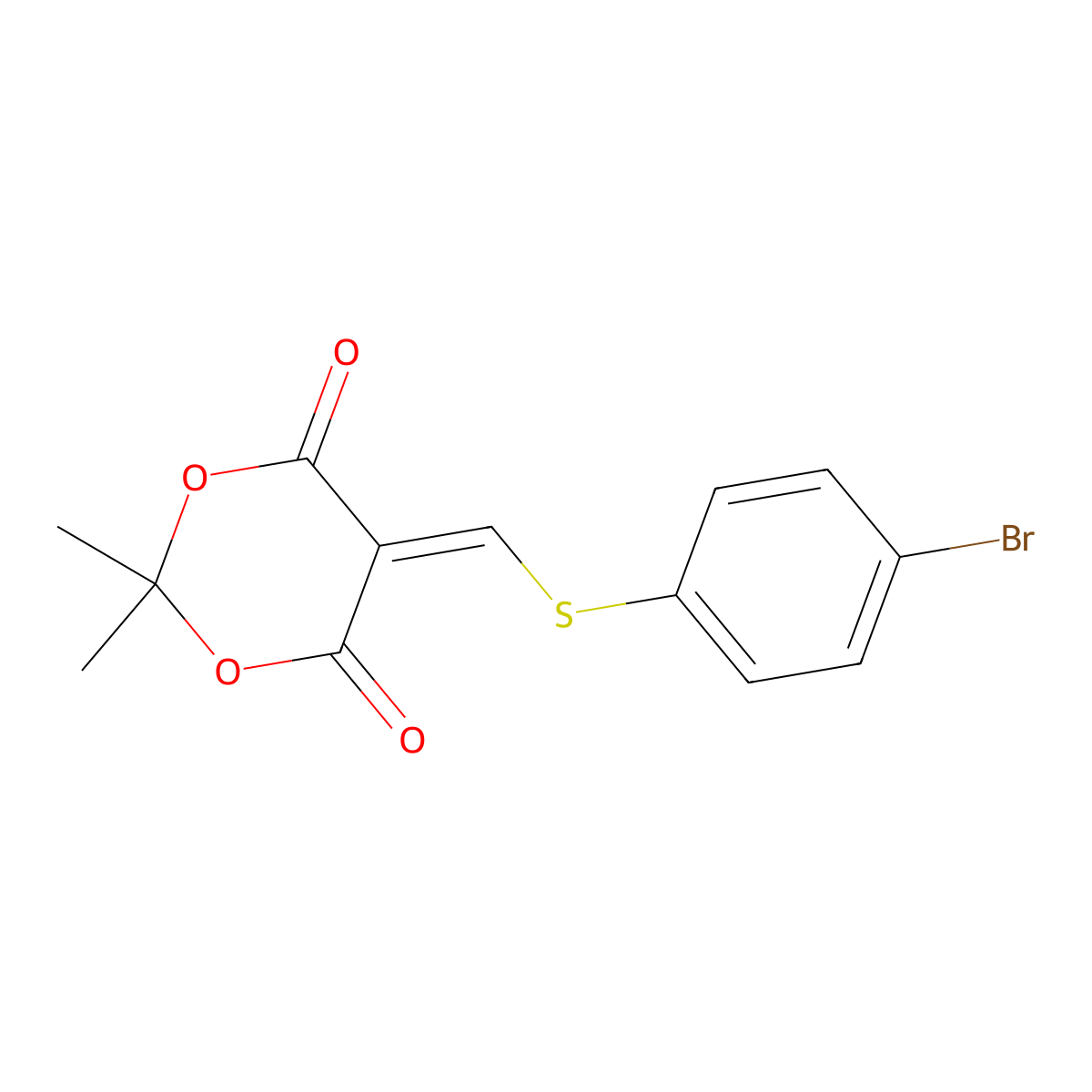 5-{[(4-Bromophenyl)sulfanyl]methylene}-2,2-dimethyl-1,3-dioxane-4,6-dione molecular structure, CAS 477866-37-8