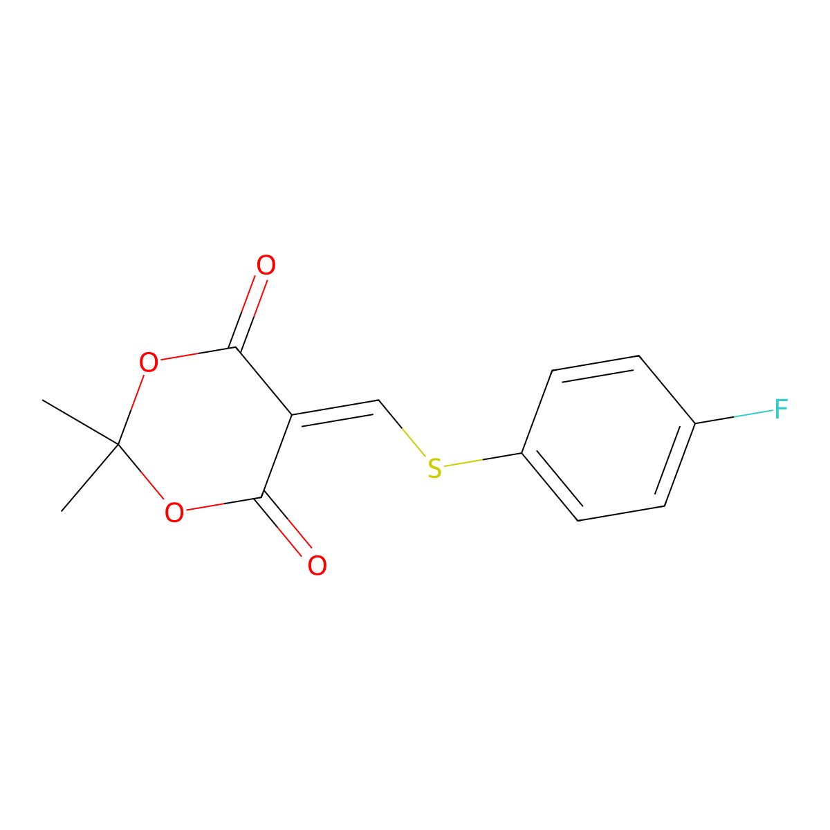 5-{[(4-Fluorophenyl)sulfanyl]methylene}-2,2-dimethyl-1,3-dioxane-4,6-dione molecular structure, CAS 477866-38-9