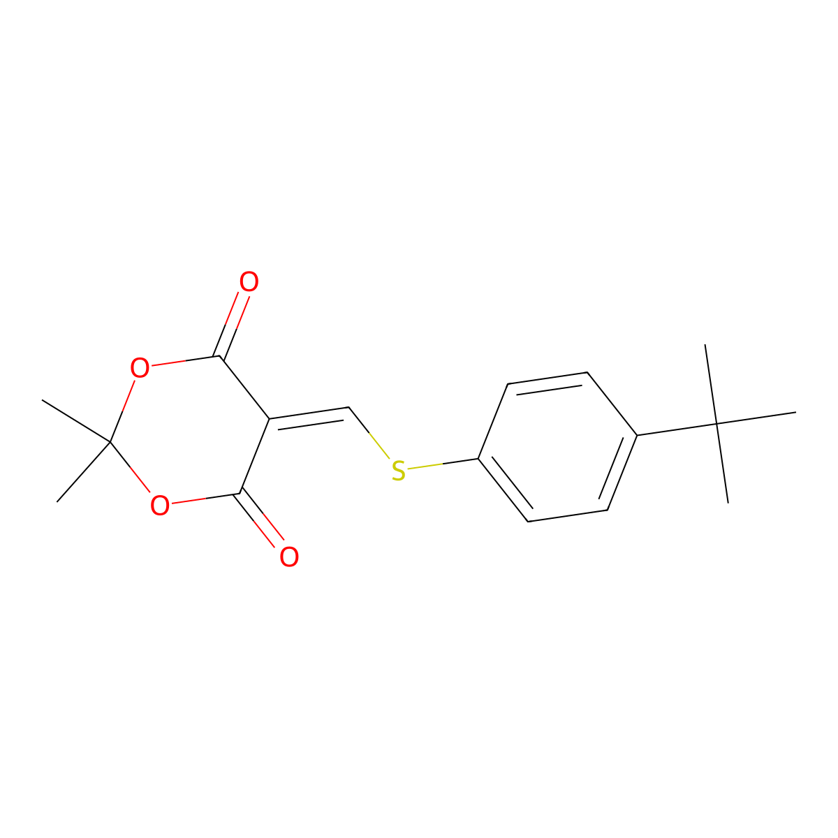 5-({[4-(Tert-butyl)phenyl]sulfanyl}methylene)-2,2-dimethyl-1,3-dioxane-4,6-dione molecular structure, CAS 477866-41-4