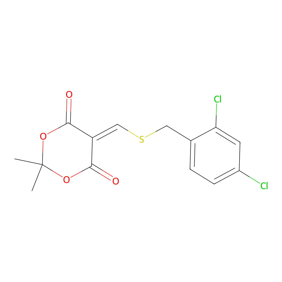 5-{[(2,4-Dichlorobenzyl)sulfanyl]methylene}-2,2-dimethyl-1,3-dioxane-4,6-dione molecular structure, CAS 477866-44-7