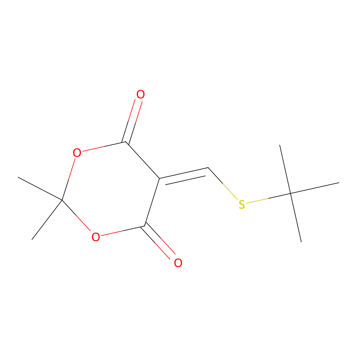 5-[(Tert-butylsulfanyl)methylene]-2,2-dimethyl-1,3-dioxane-4,6-dione molecular structure, CAS 477866-60-7