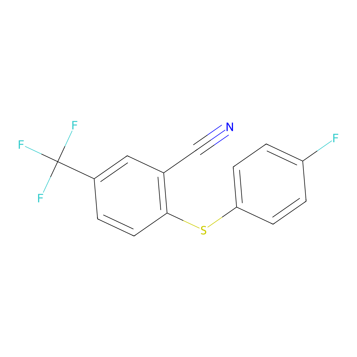 2-((4-Fluorophenyl)sulfanyl)-5-(trifluoromethyl)benzenecarbonitrile molecular structure, CAS 477866-78-7