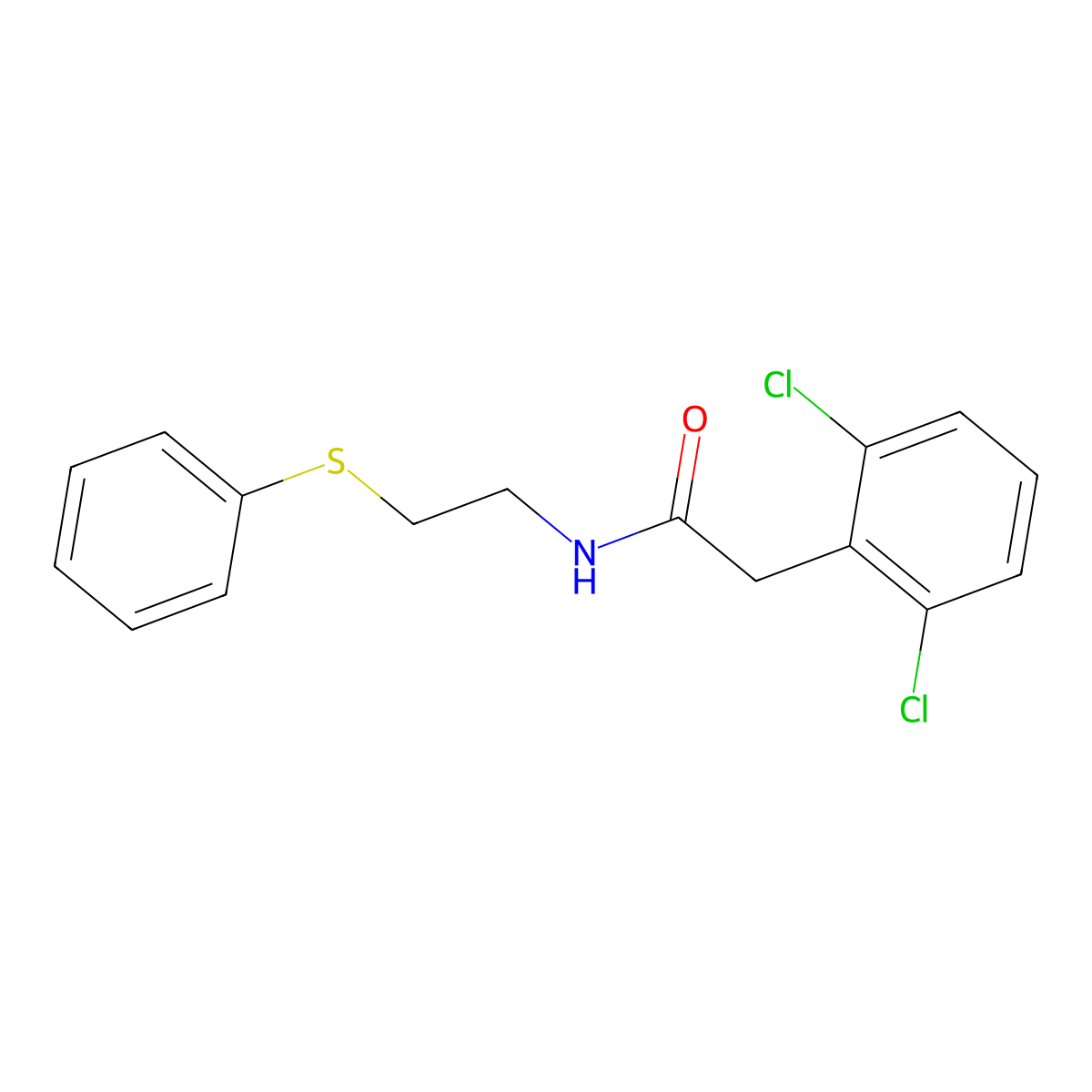 2-(2,6-dichlorophenyl)-N-[2-(phenylsulfanyl)ethyl]acetamide molecular structure, CAS 477866-81-2