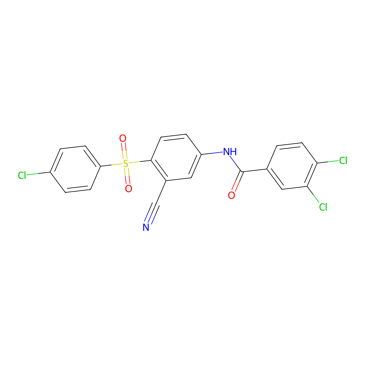 3,4-dichloro-N-{4-[(4-chlorophenyl)sulfonyl]-3-cyanophenyl}benzenecarboxamide molecular structure, CAS 477866-83-4