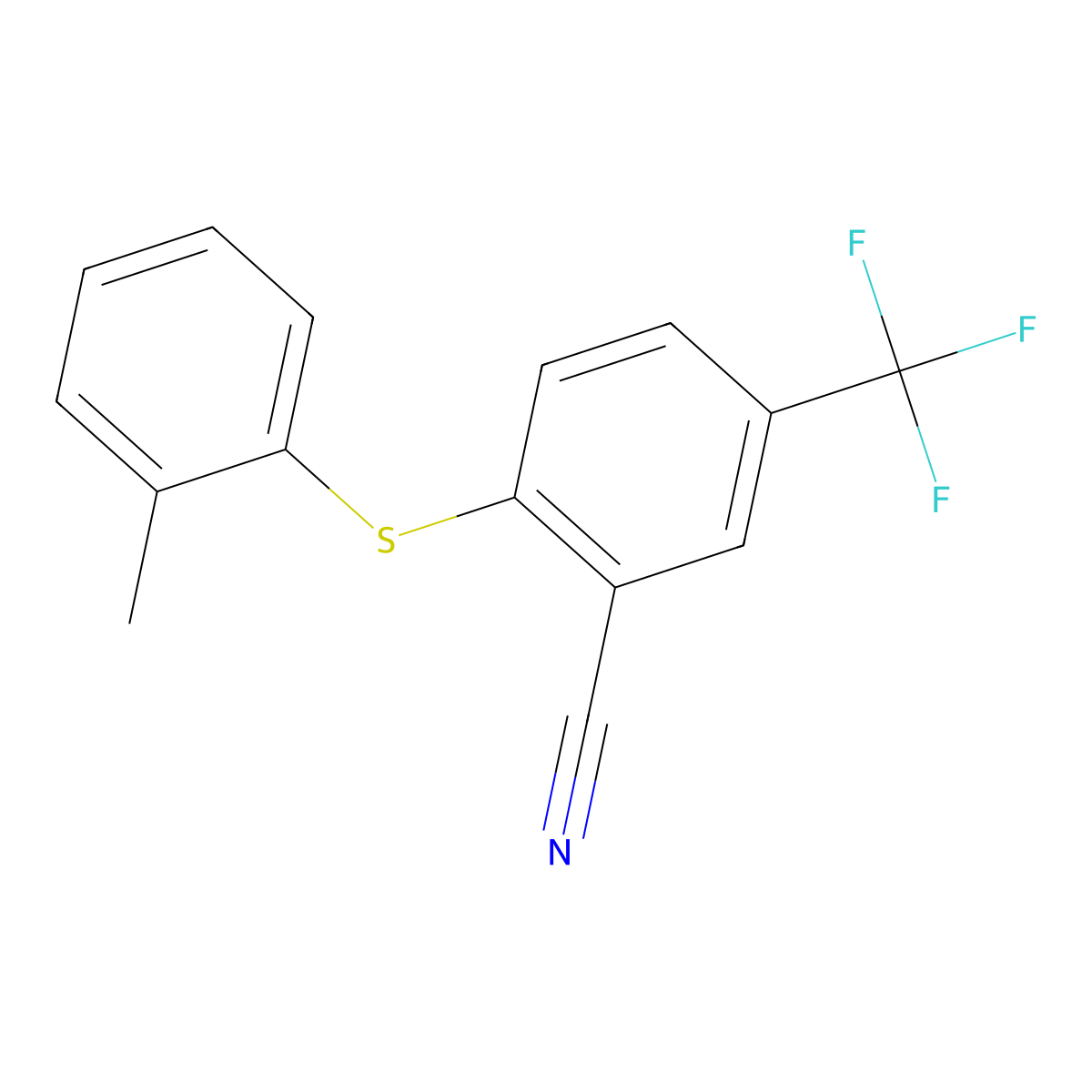 2-[(2-Methylphenyl)sulfanyl]-5-(trifluoromethyl)benzenecarbonitrile molecular structure, CAS 477866-93-6