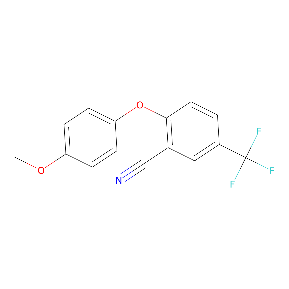 2-(4-Methoxyphenoxy)-5-(trifluoromethyl)benzonitrile molecular structure, CAS 477867-05-3