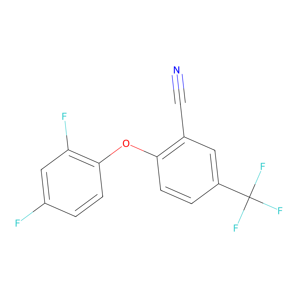 2-(2,4-Difluorophenoxy)-5-(trifluoromethyl)benzonitrile molecular structure, CAS 477867-07-5
