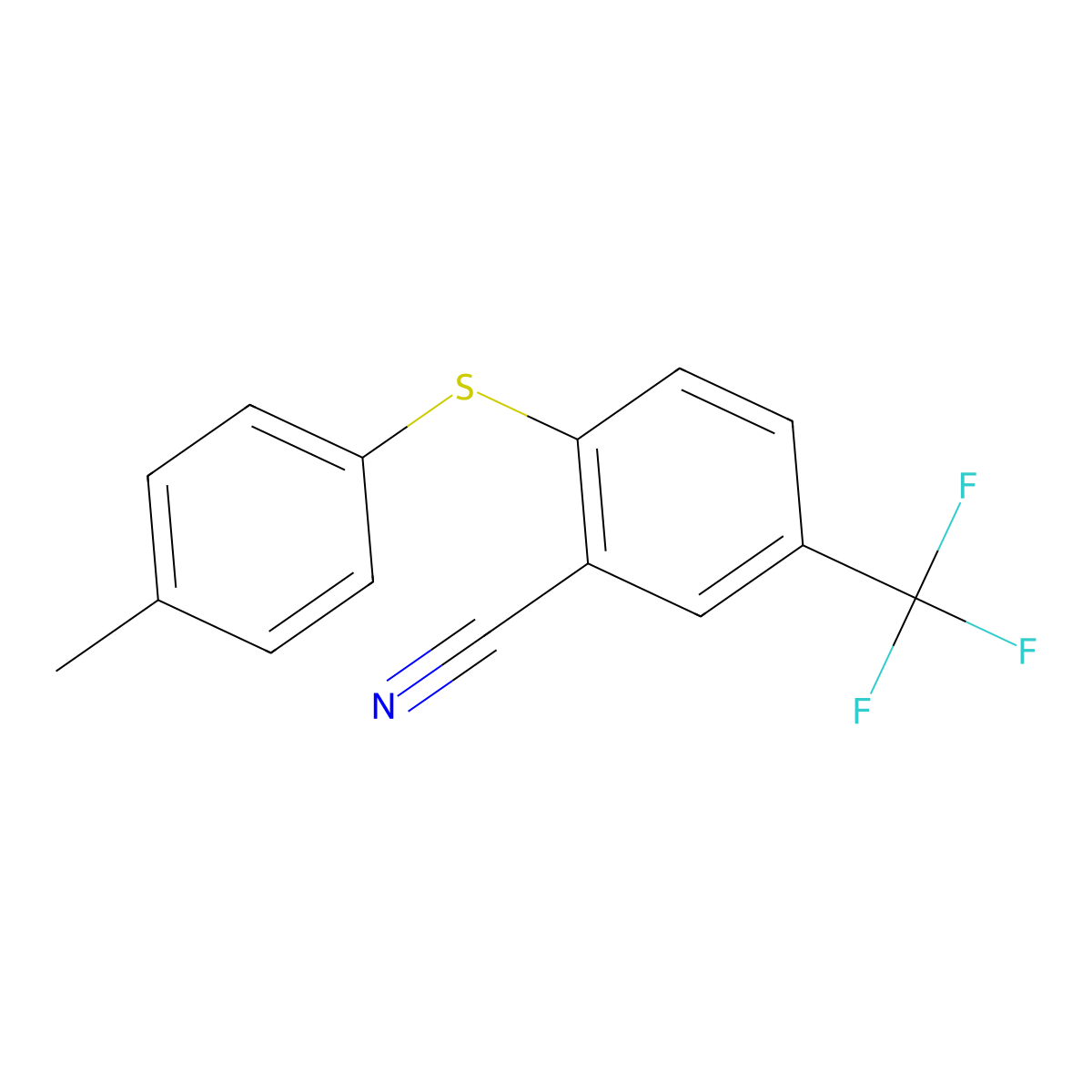 2-[(4-Methylphenyl)sulfanyl]-5-(trifluoromethyl)benzenecarbonitrile molecular structure, CAS 477867-12-2