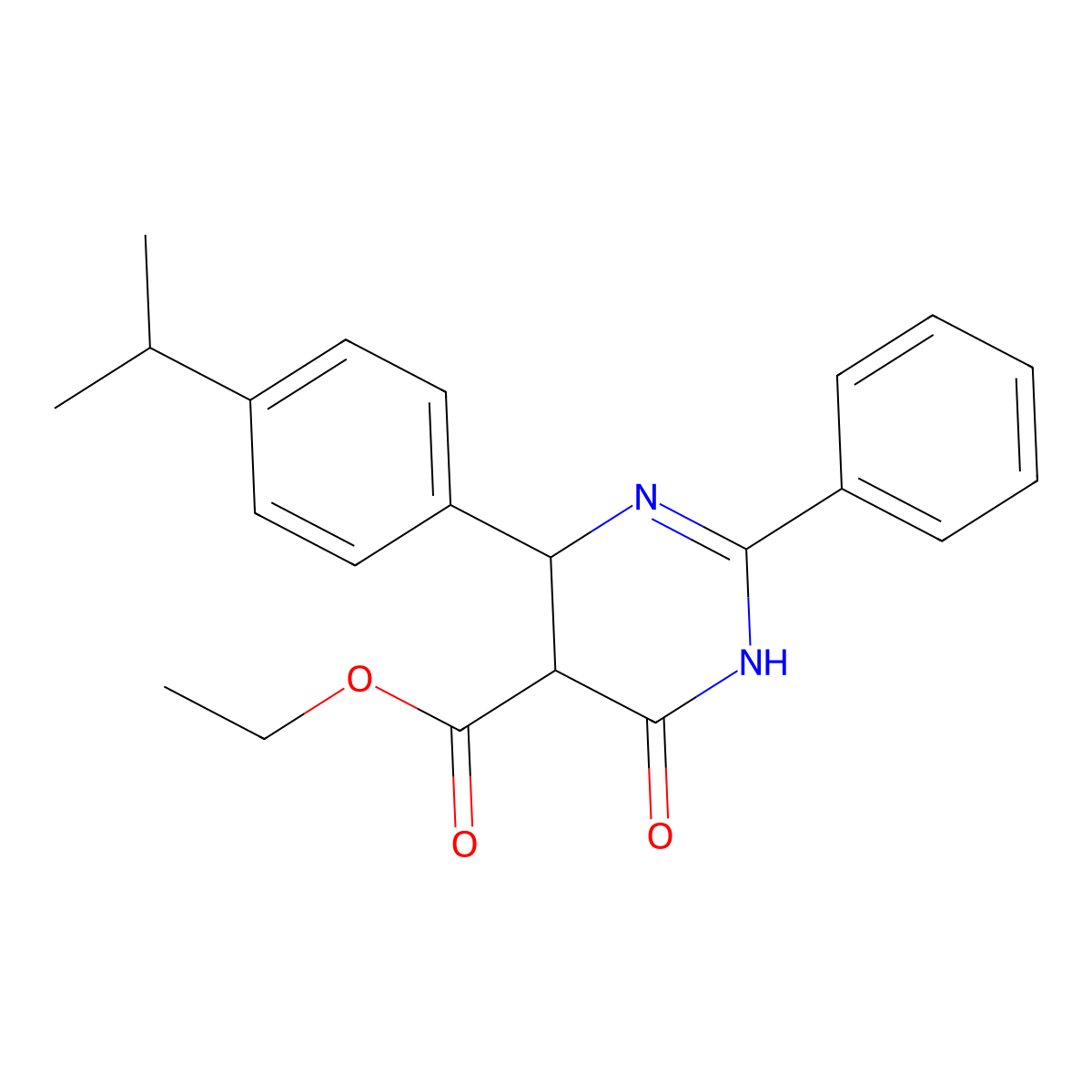 Ethyl 6-hydroxy-4-(4-isopropylphenyl)-2-phenyl-4,5-dihydro-5-pyrimidinecarboxylate molecular structure, CAS 477867-17-7