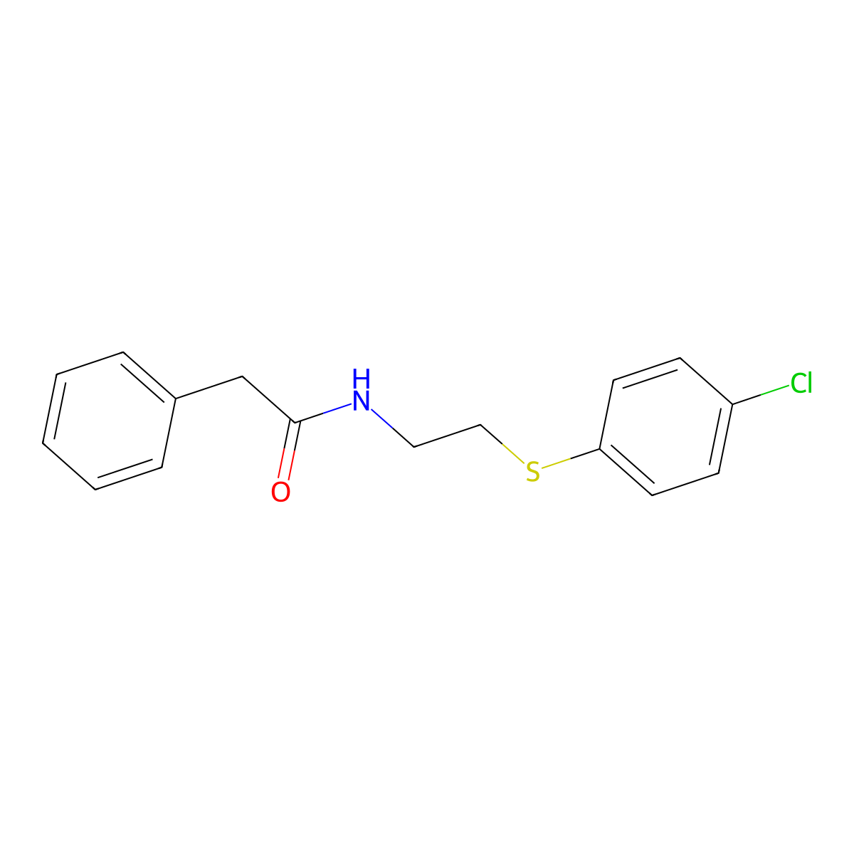 N-{2-[(4-chlorophenyl)sulfanyl]ethyl}-2-phenylacetamide molecular structure, CAS 477867-29-1