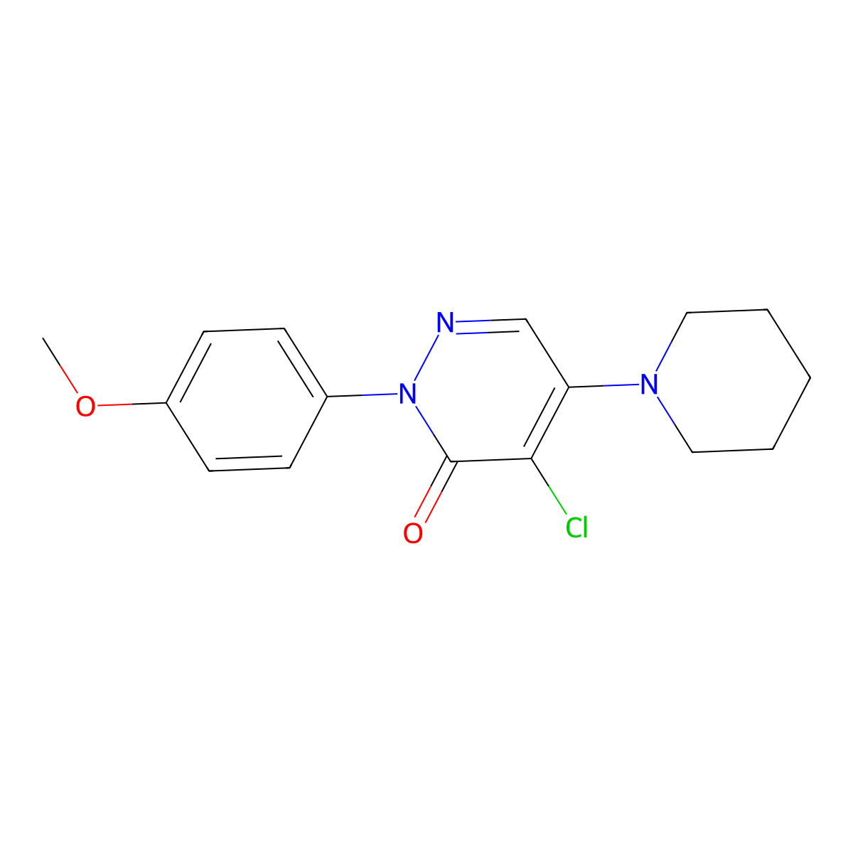 4-chloro-2-(4-methoxyphenyl)-5-piperidino-3(2H)-pyridazinone molecular structure, CAS 477867-43-9
