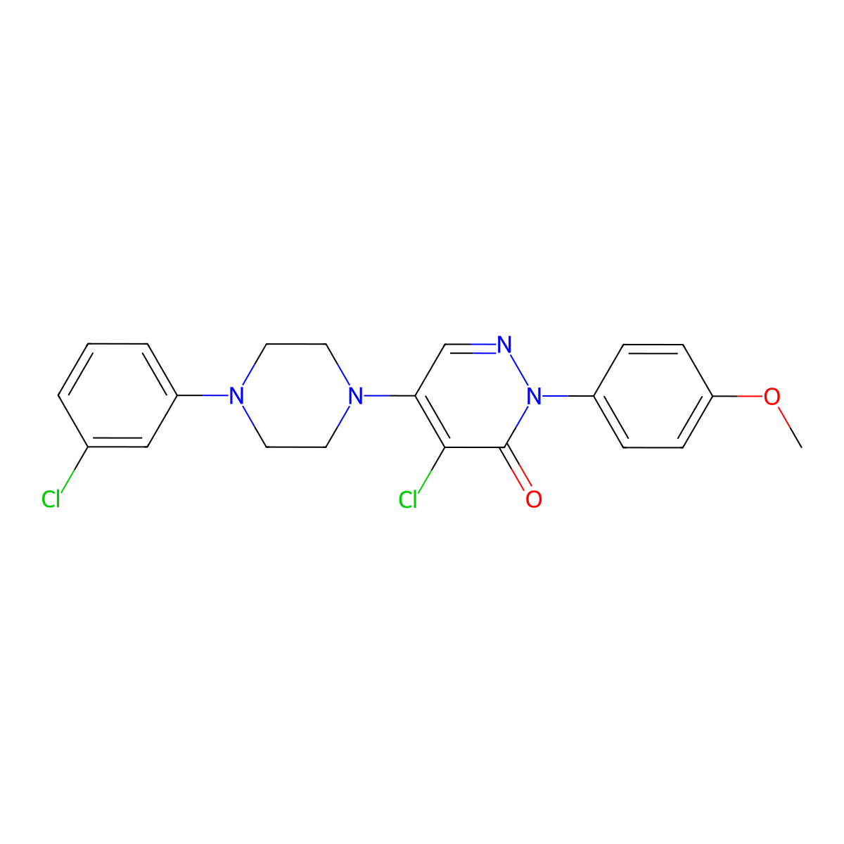 4-Chloro-5-[4-(3-chlorophenyl)piperazin-1-yl]-2-(4-methoxyphenyl)pyridazin-3-one molecular structure, CAS 477867-46-2