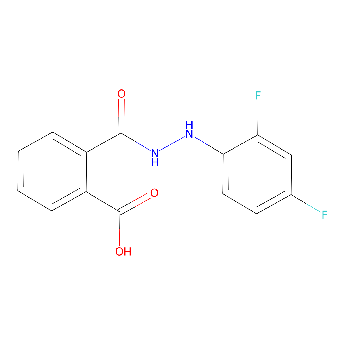 2-((2-(2,4-Difluorophenyl)hydrazino)carbonyl)benzenecarboxylic acid molecular structure, CAS 477867-51-9