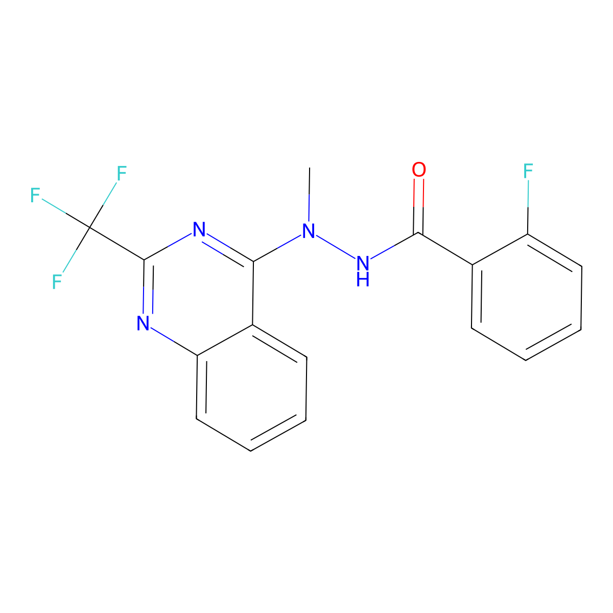 2-fluoro-N'-methyl-N'-[2-(trifluoromethyl)quinazolin-4-yl]benzohydrazide molecular structure, CAS 477867-52-0