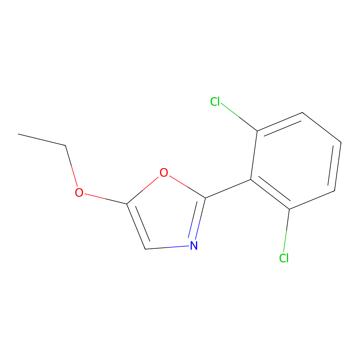 2-(2,6-Dichlorophenyl)-5-ethoxy-1,3-oxazole molecular structure, CAS 477867-61-1