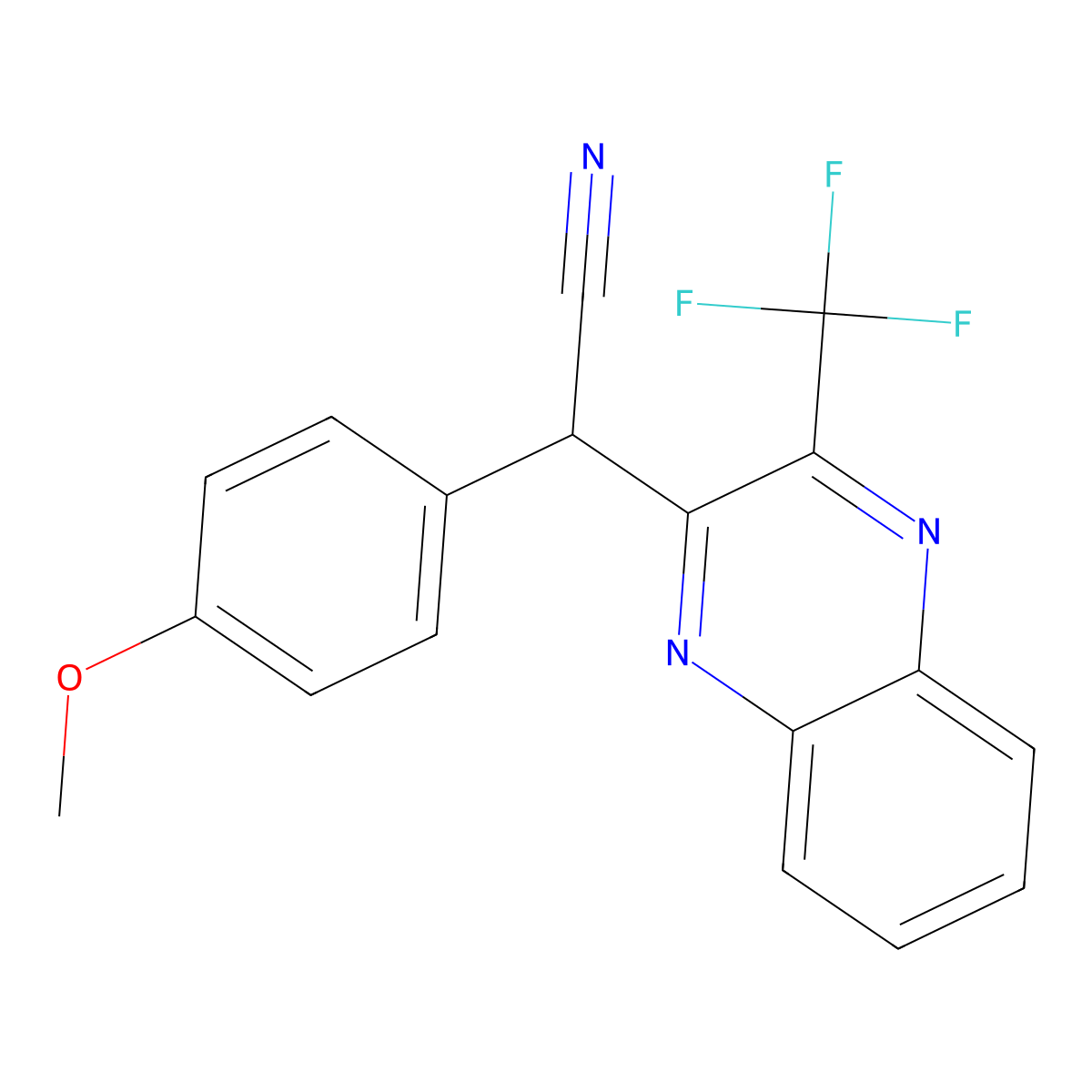 2-(4-Methoxyphenyl)-2-[3-(trifluoromethyl)-2-quinoxalinyl]acetonitrile molecular structure, CAS 477867-64-4