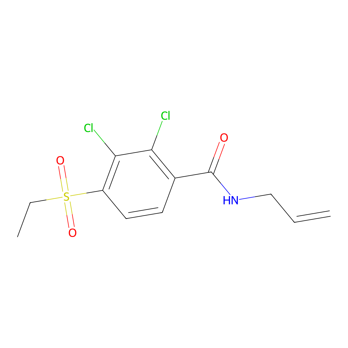 N-allyl-2,3-dichloro-4-(ethylsulfonyl)benzenecarboxamide molecular structure, CAS 477867-72-4