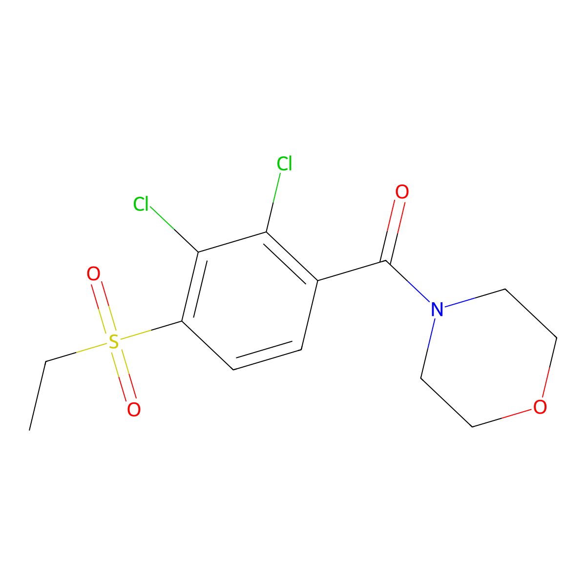 [2,3-Dichloro-4-(ethylsulfonyl)phenyl](morpholino)methanone molecular structure, CAS 477867-73-5