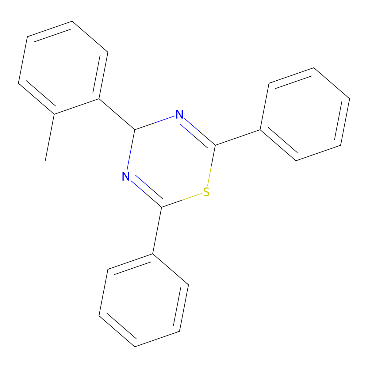 4-(2-methylphenyl)-2,6-diphenyl-4H-1,3,5-thiadiazine molecular structure, CAS 477867-79-1