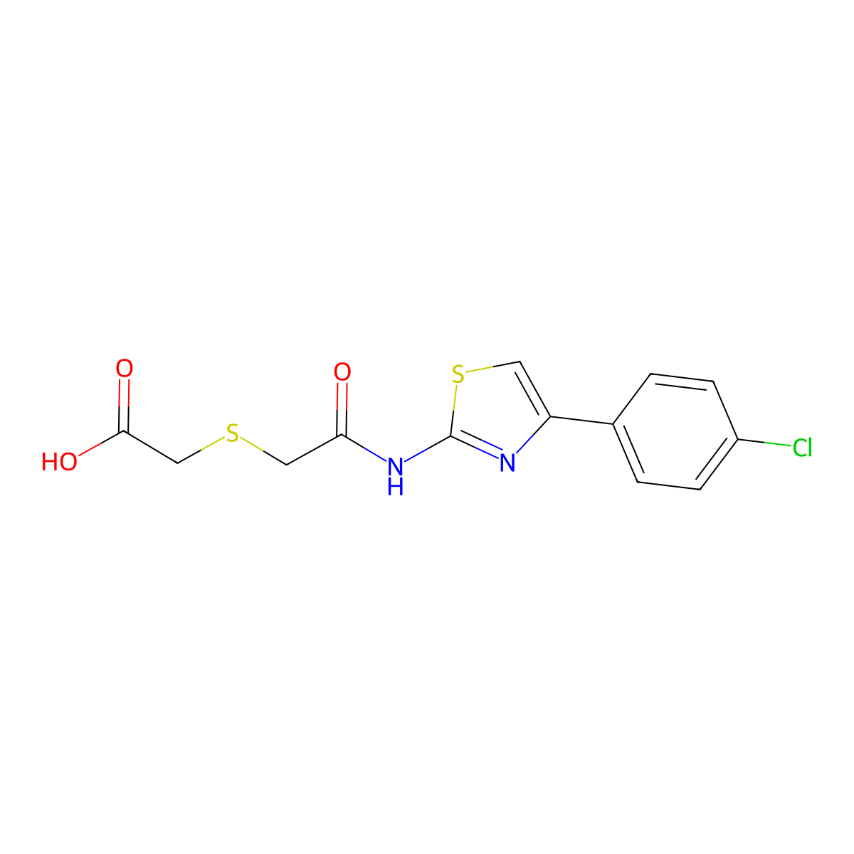 2-[(2-{[4-(4-Chlorophenyl)-1,3-thiazol-2-yl]amino}-2-oxoethyl)sulfanyl]acetic acid molecular structure, CAS 477867-80-4