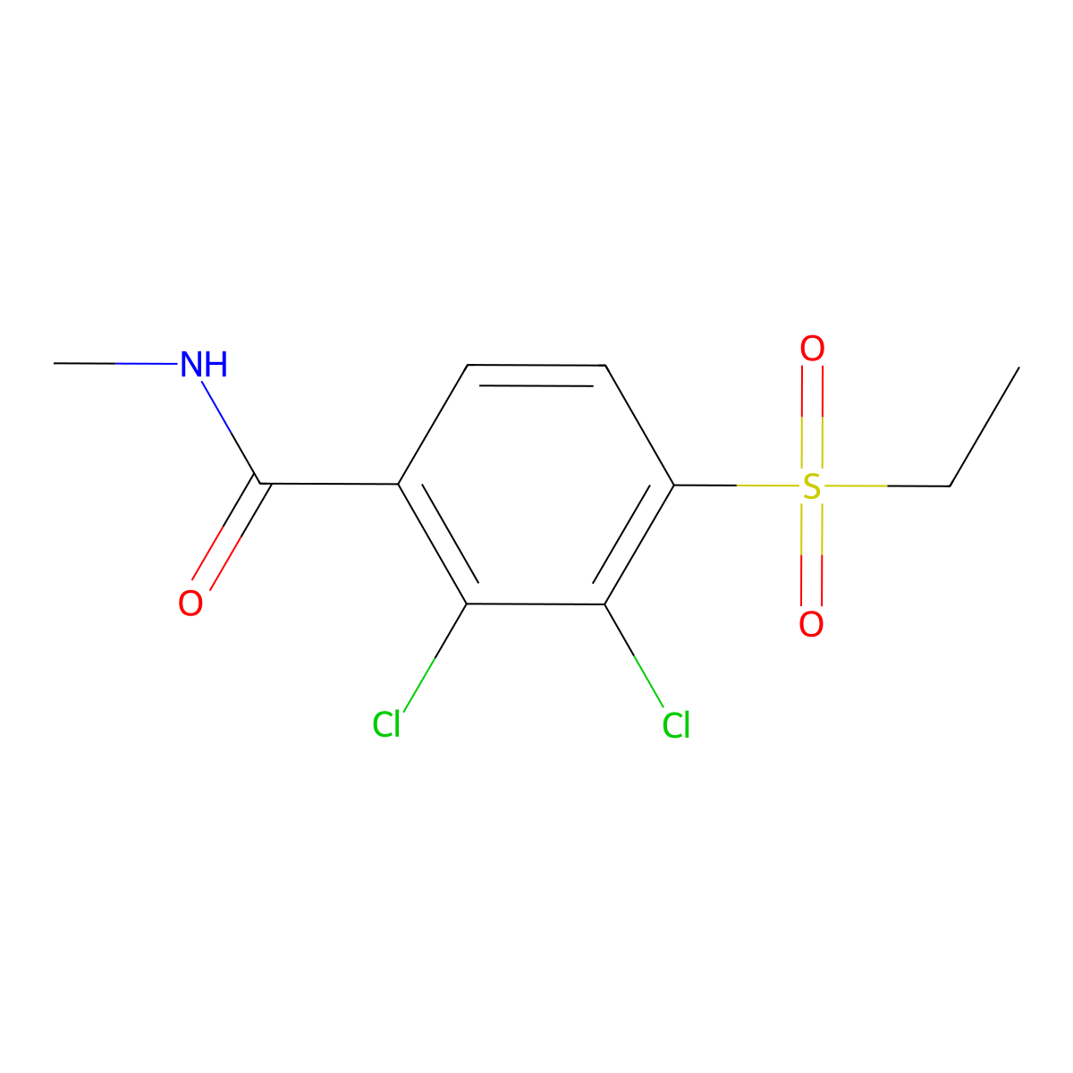2,3-dichloro-4-(ethylsulfonyl)-N-methylbenzenecarboxamide molecular structure, CAS 477867-81-5