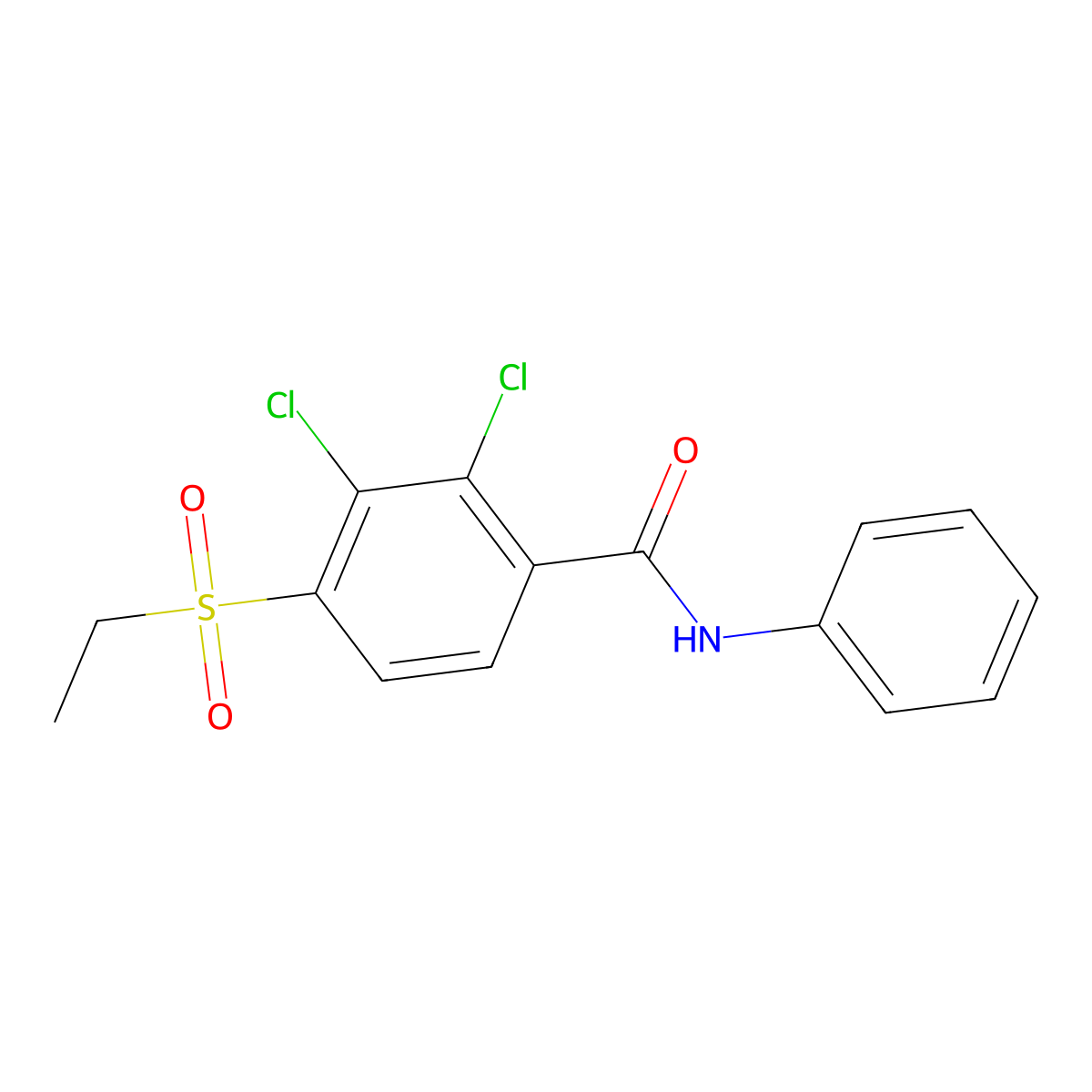 2,3-dichloro-4-(ethylsulfonyl)-N-phenylbenzenecarboxamide molecular structure, CAS 477867-82-6