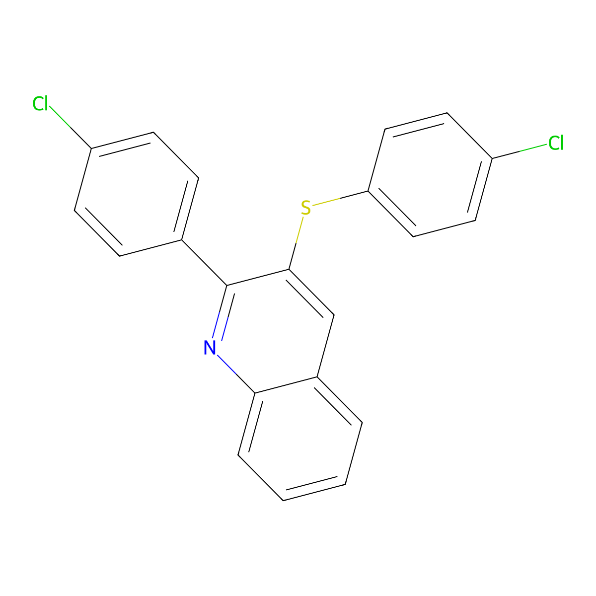 2-(4-Chlorophenyl)-3-[(4-chlorophenyl)sulfanyl]quinoline molecular structure, CAS 477867-88-2