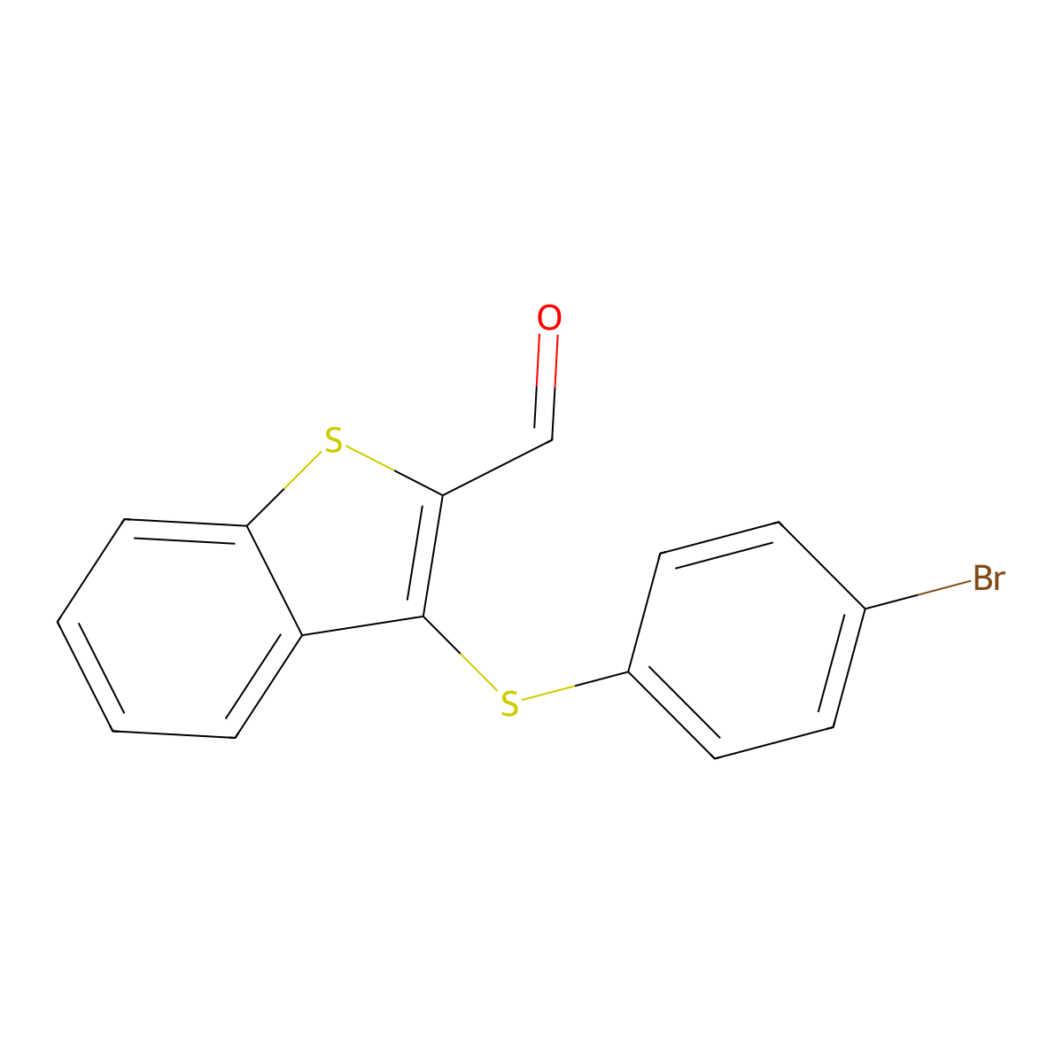 3-[(4-Bromophenyl)sulfanyl]-1-benzothiophene-2-carbaldehyde molecular structure, CAS 477868-30-7