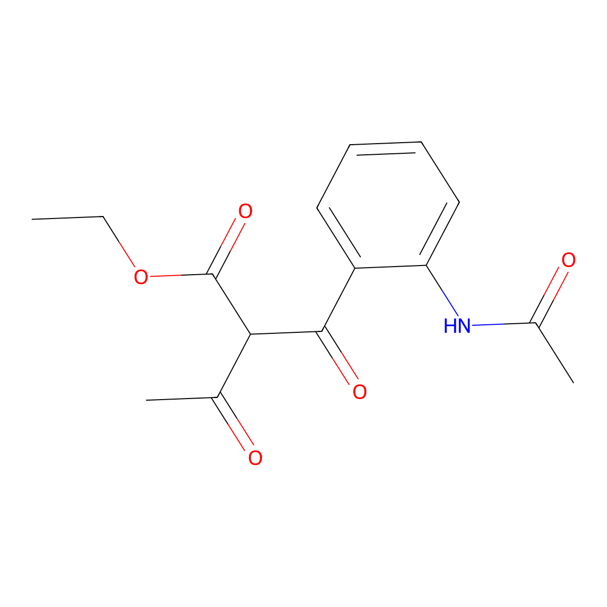 Ethyl 2-(2-acetamidobenzoyl)-3-oxobutanoate molecular structure, CAS 477868-31-8